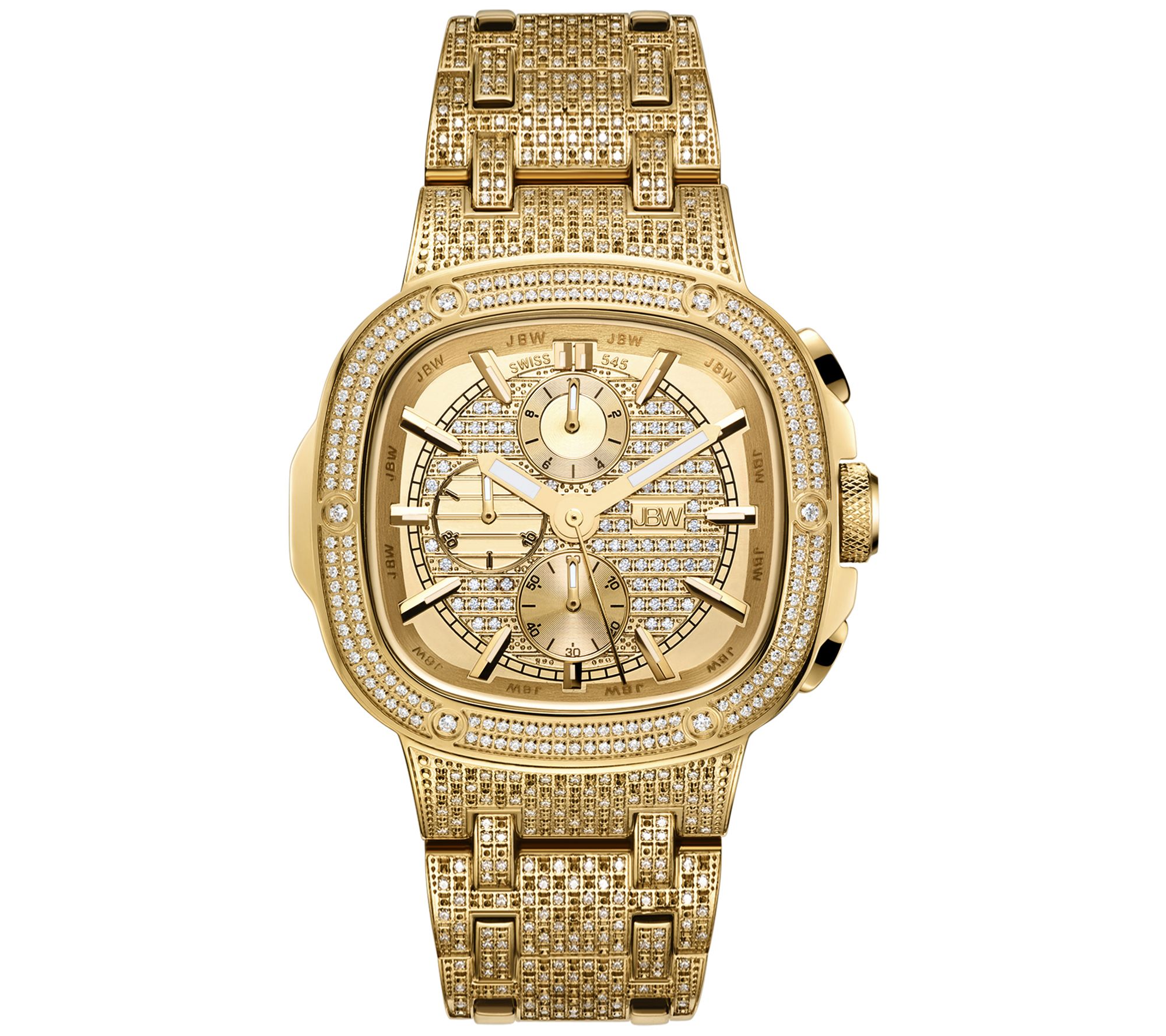 JBW Men's Heist 18K Gold Plated 2.75 cttw Diamond Watch