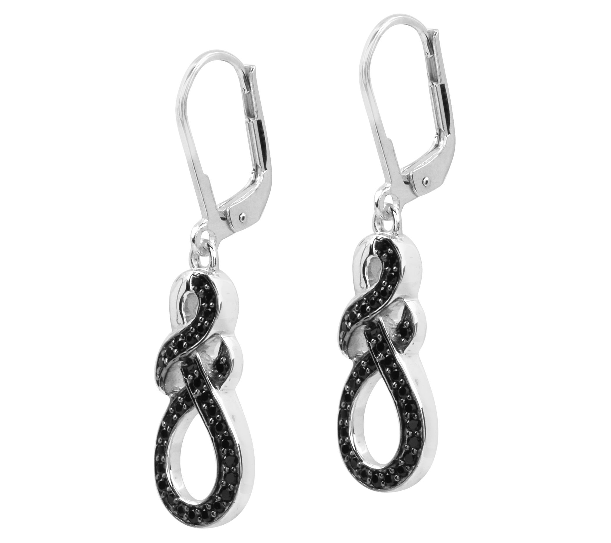 Affinity Gems S terling Black S pinel Lever Bac k Earrings