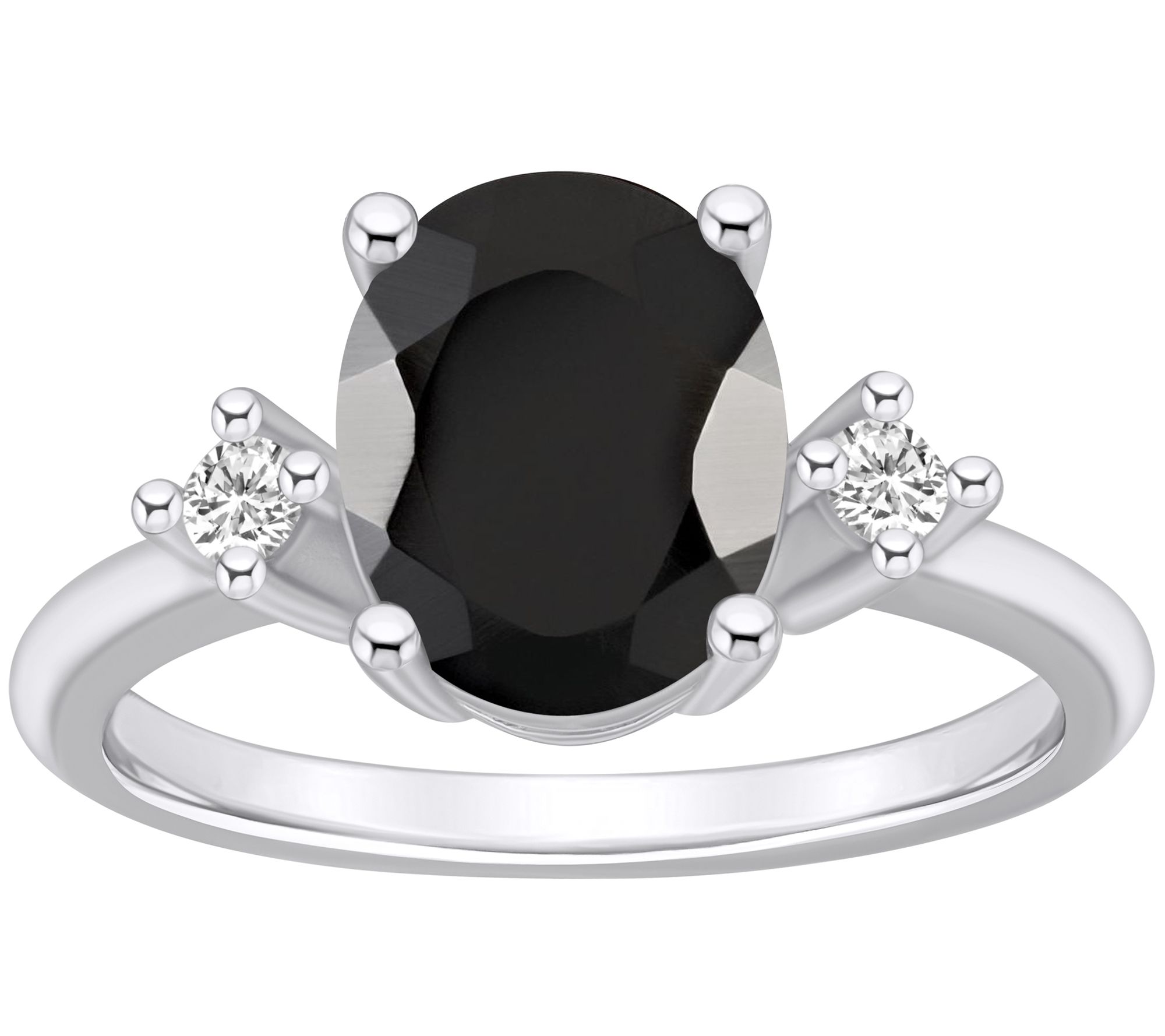Affinity Gems Oval Gemstone & Diamond Ring, 14 K White Gold