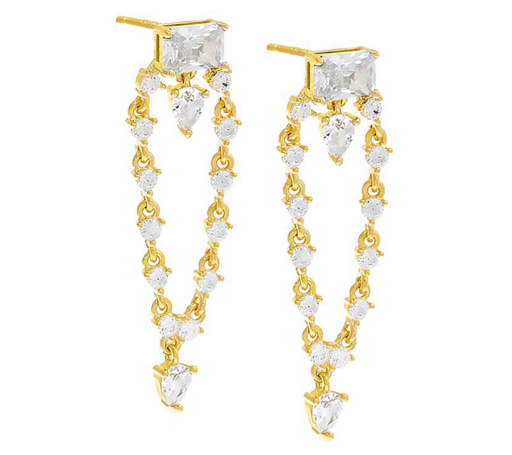 By Adina Eden 14K Gold Plated Multi-Shape D ropEarrings