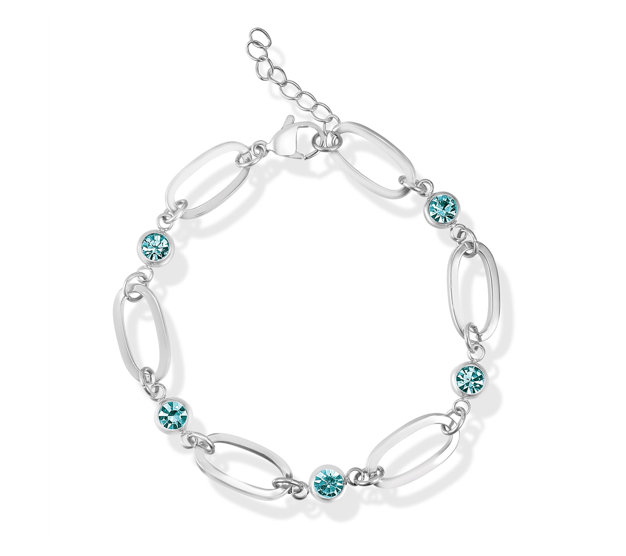 Steel by Design Birthstone Paperclip Link Tennis Bracelet