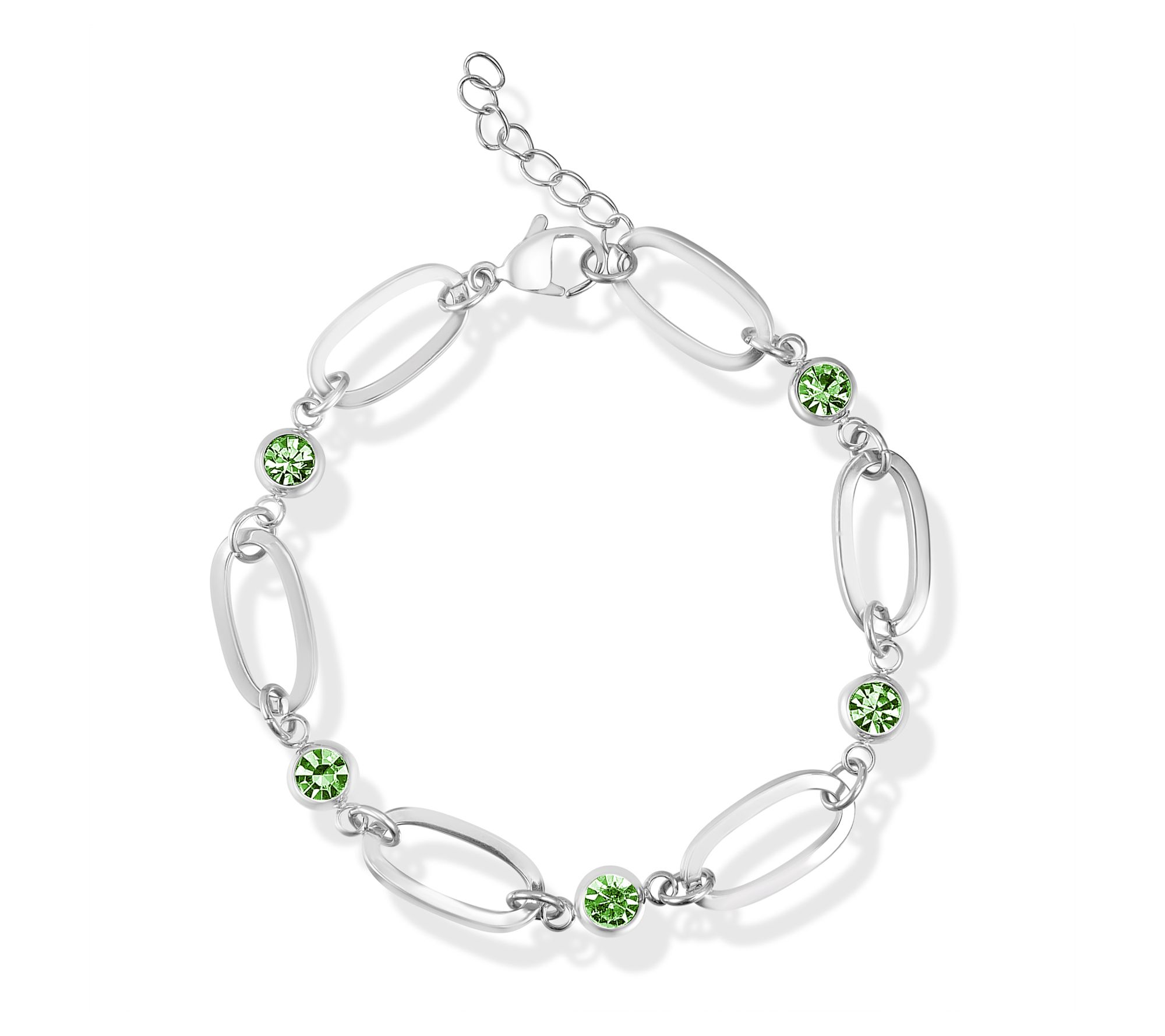 Steel by Design Birthstone Paperclip Link Tennis Bracelet