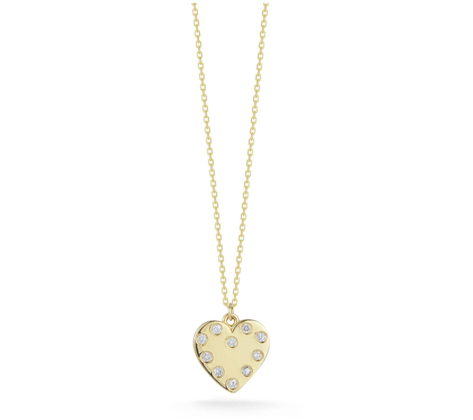 Lumionsa Gold Diamond Heart Pendant w/ Chain, 14K