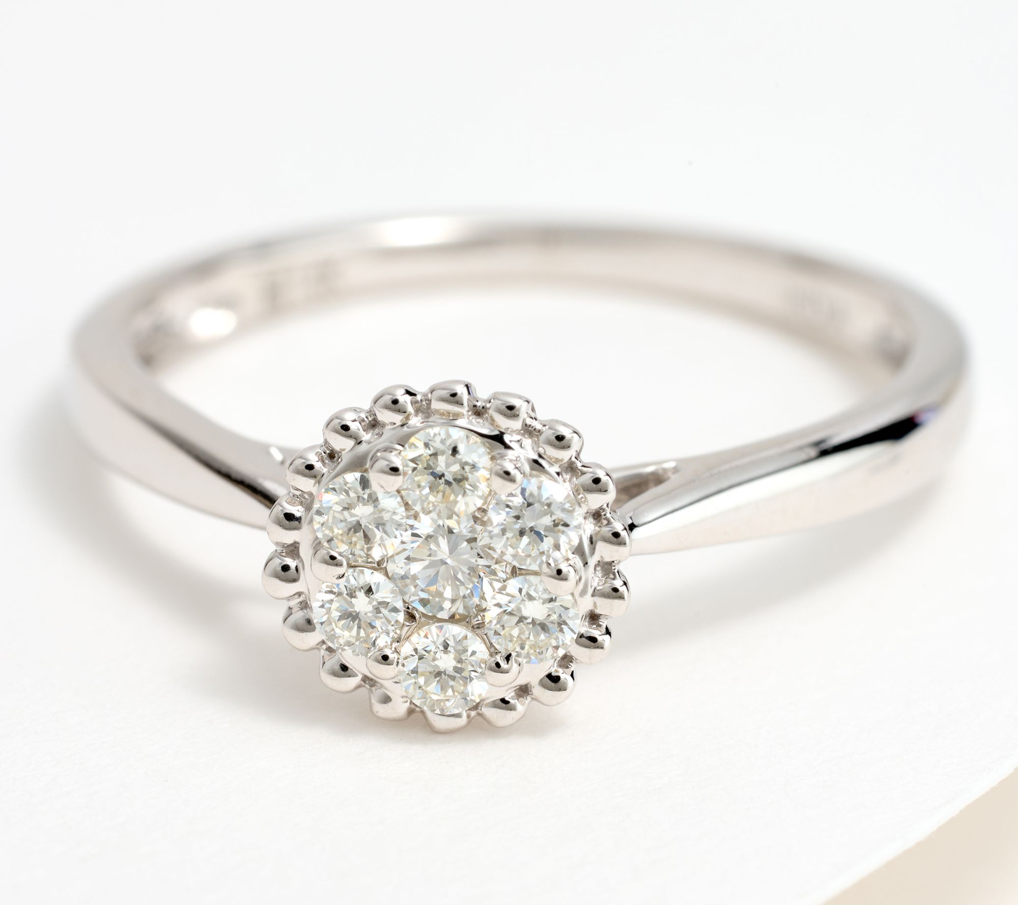 Fire Light Lab Grown 0.25cttw Choice of Shape Cluster Diamond Ring, 14K