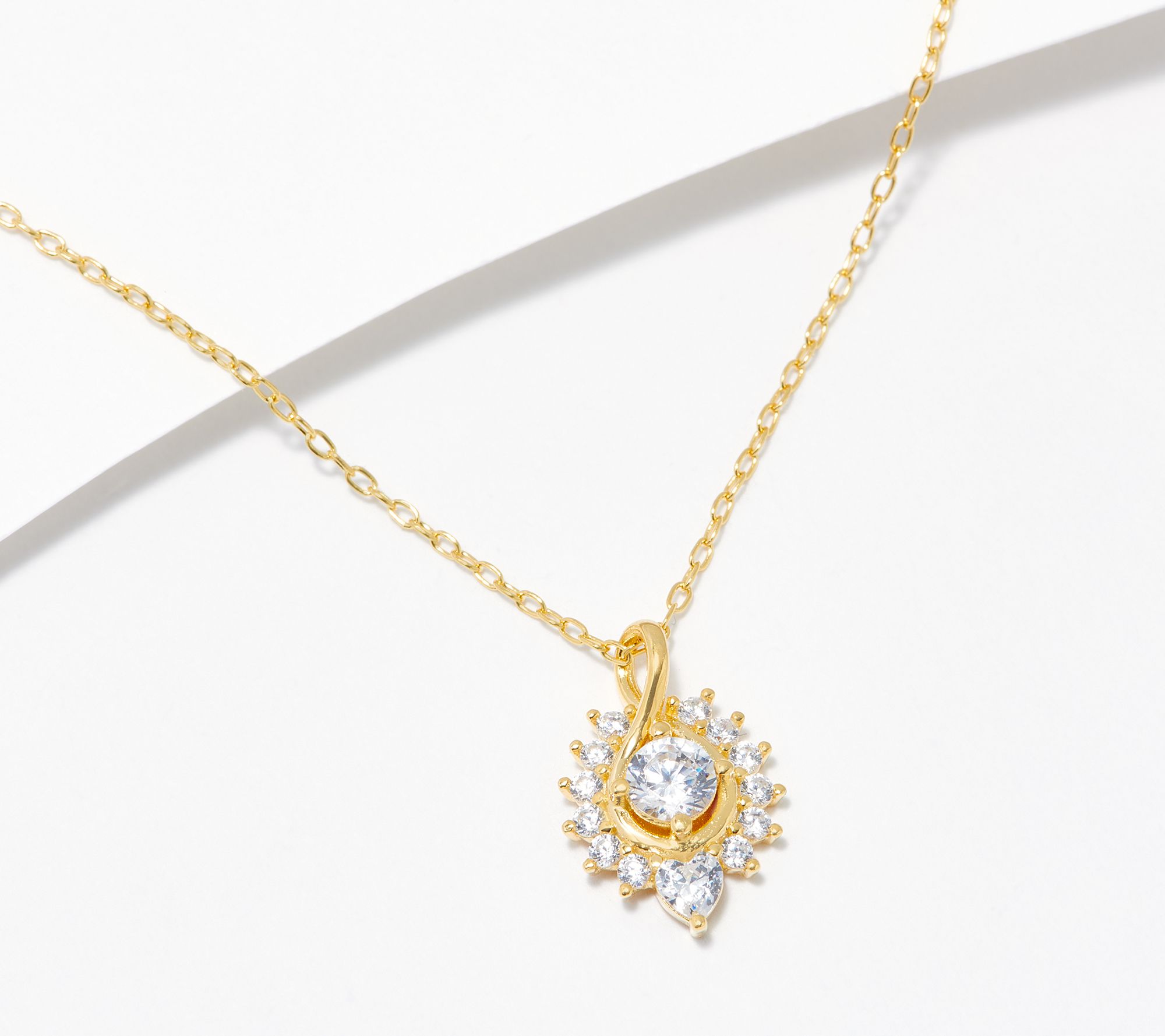 "As Is" Diamonique Sunburst Pendant Necklace, Sterl
