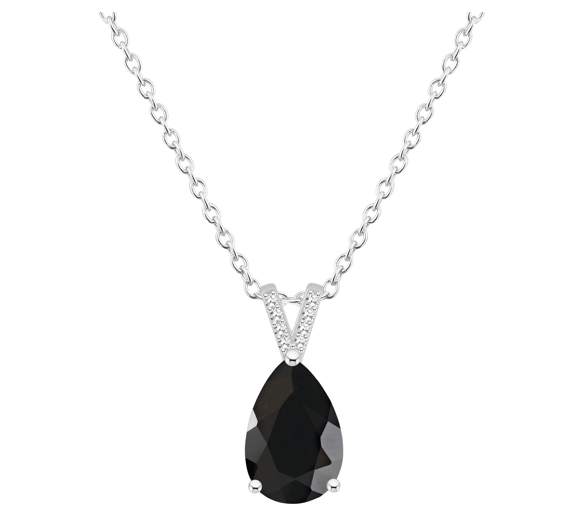 Affinity Gems Gemstone & Diamond Pendant w/ Chain, Sterling