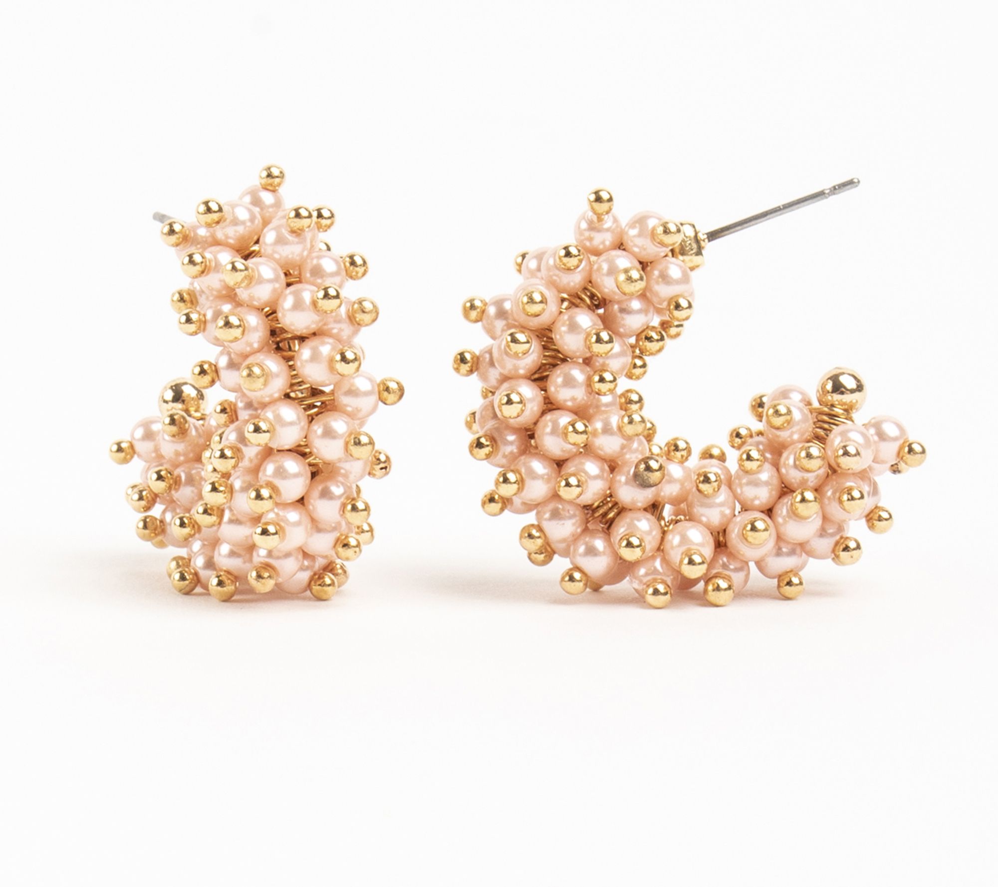 Violet & Brooks Mini Talulah Faux Pearl Hoop Ea rrings