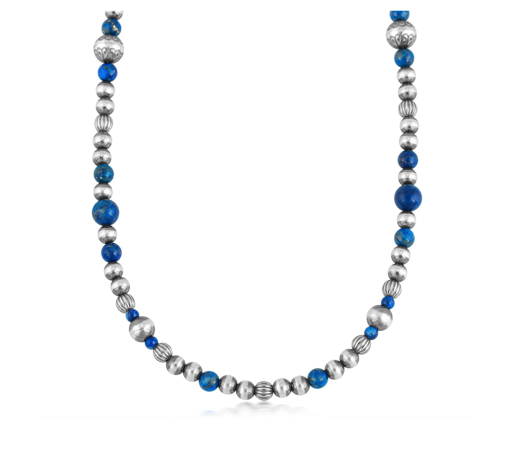 American West Sterling Silver Gemstone Bead Necklace - QVC.com