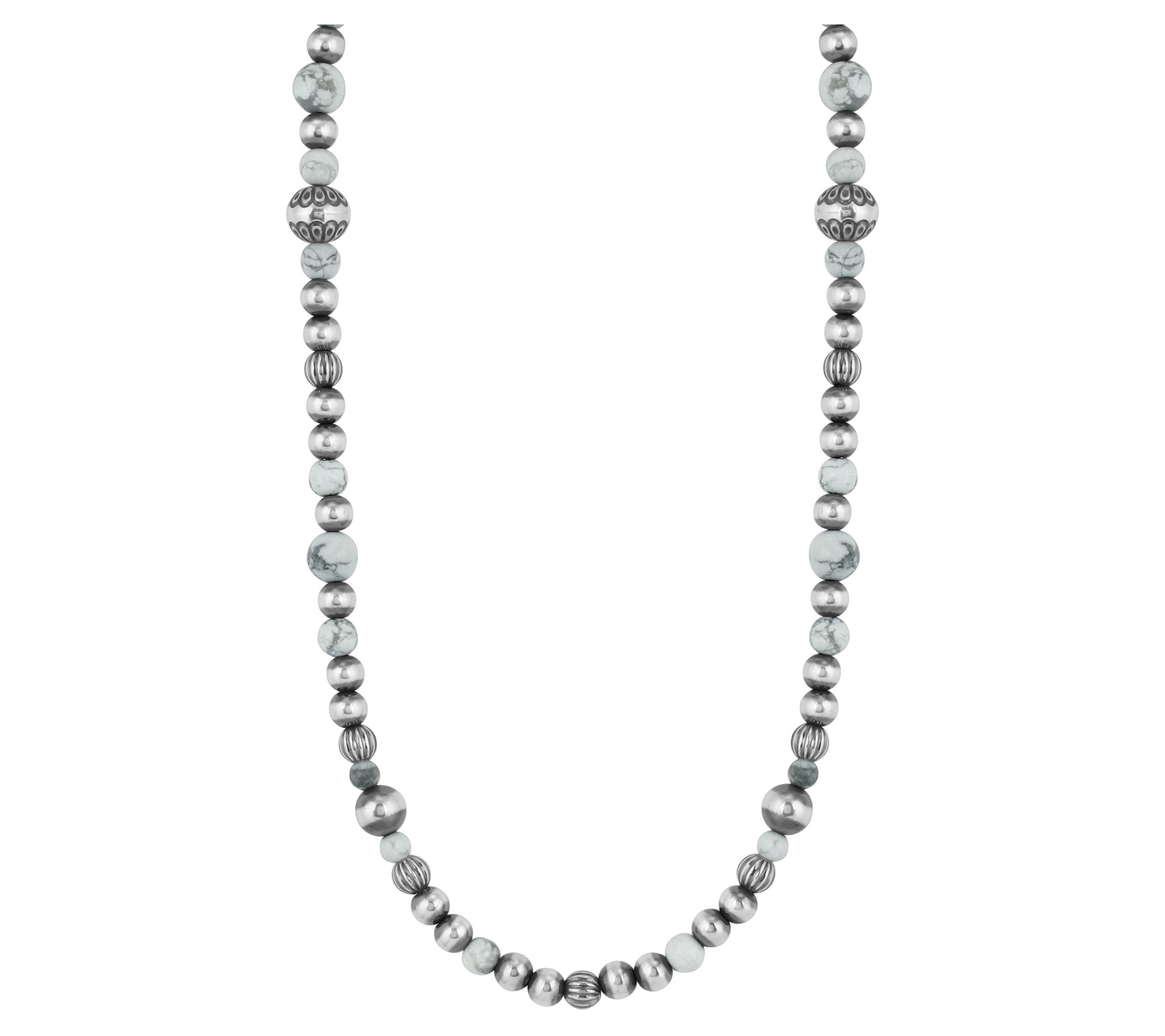 American West Sterling Silver Gemstone Bead Necklace