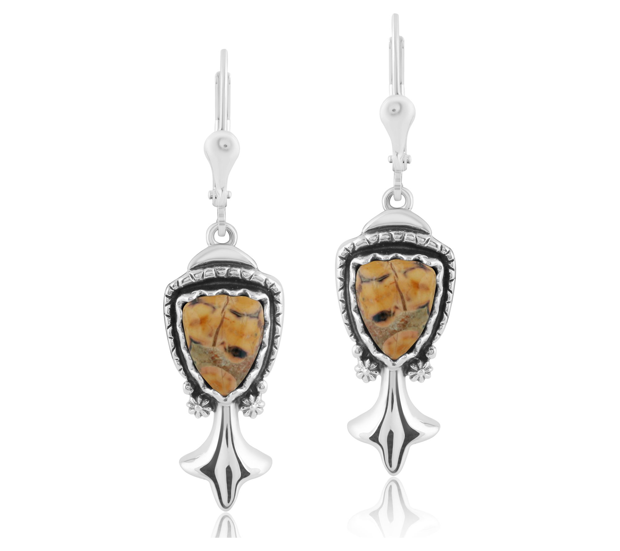 American West Sterling Silver Gemstone Squash B lossom Earring