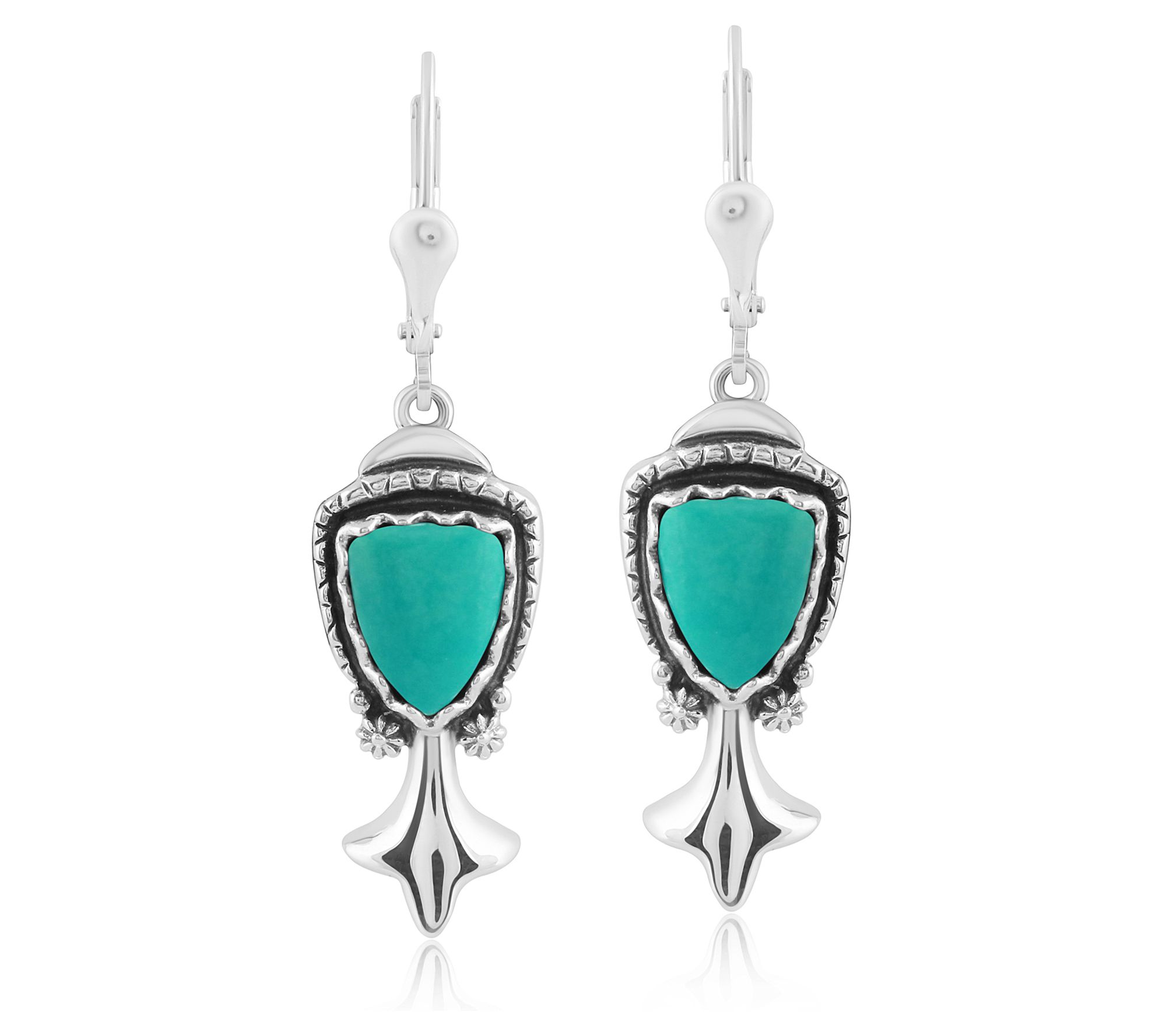 American West Sterling Silver Gemstone Squash B lossom Earring