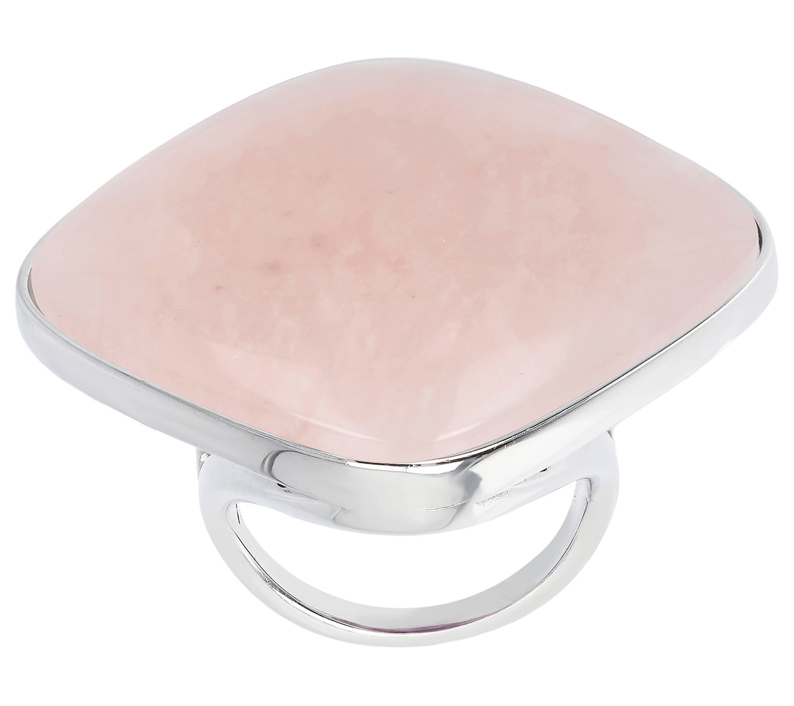 Italian Silver Cushion Cut Gemstone Ring