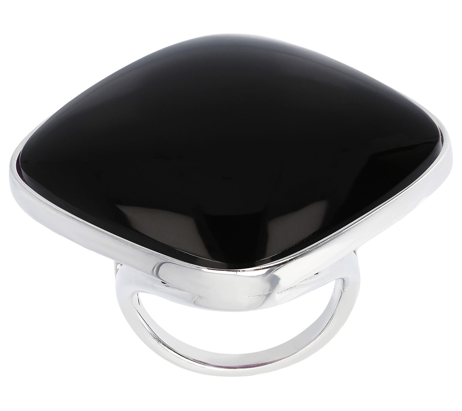 Italian Silver Cushion Cut Gemstone Ring