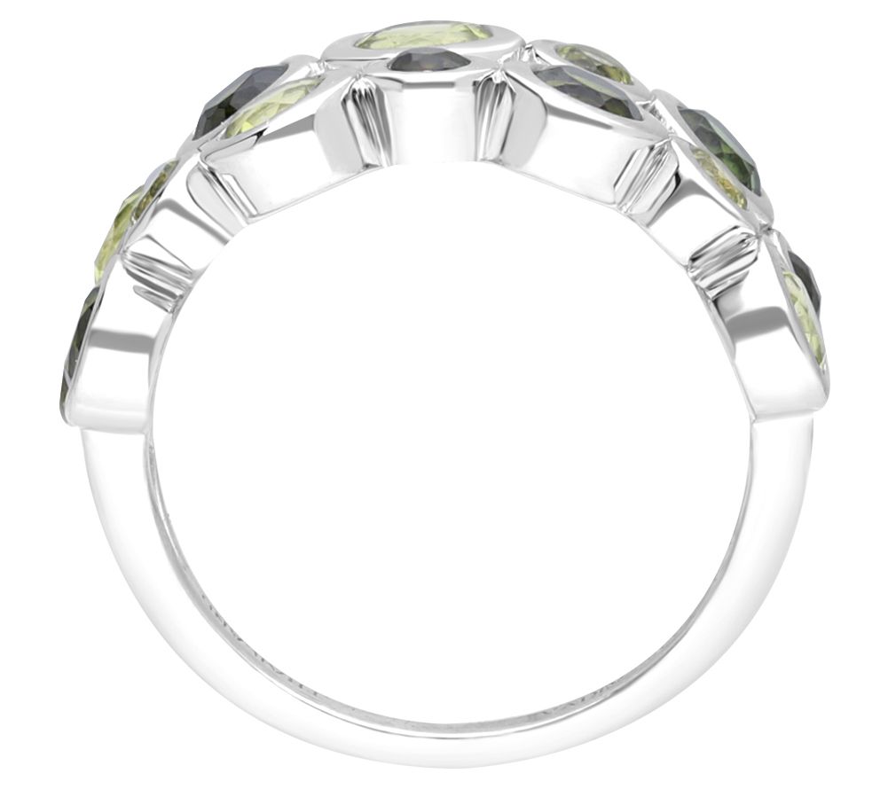 Ariva Sterling Silver Peridot & Tourmaline Bubble Ring - QVC.com