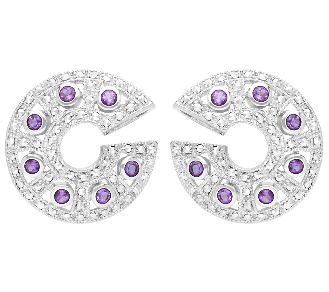 Dallas Prince Sterling Chrome Marcasite & Gemstone Earrings