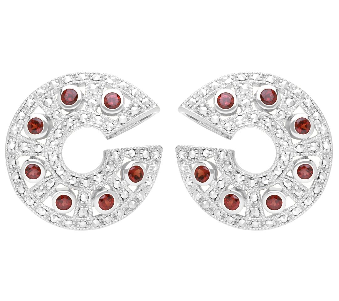Dallas Prince Sterling Chrome Marcasite & Gemstone Earrings