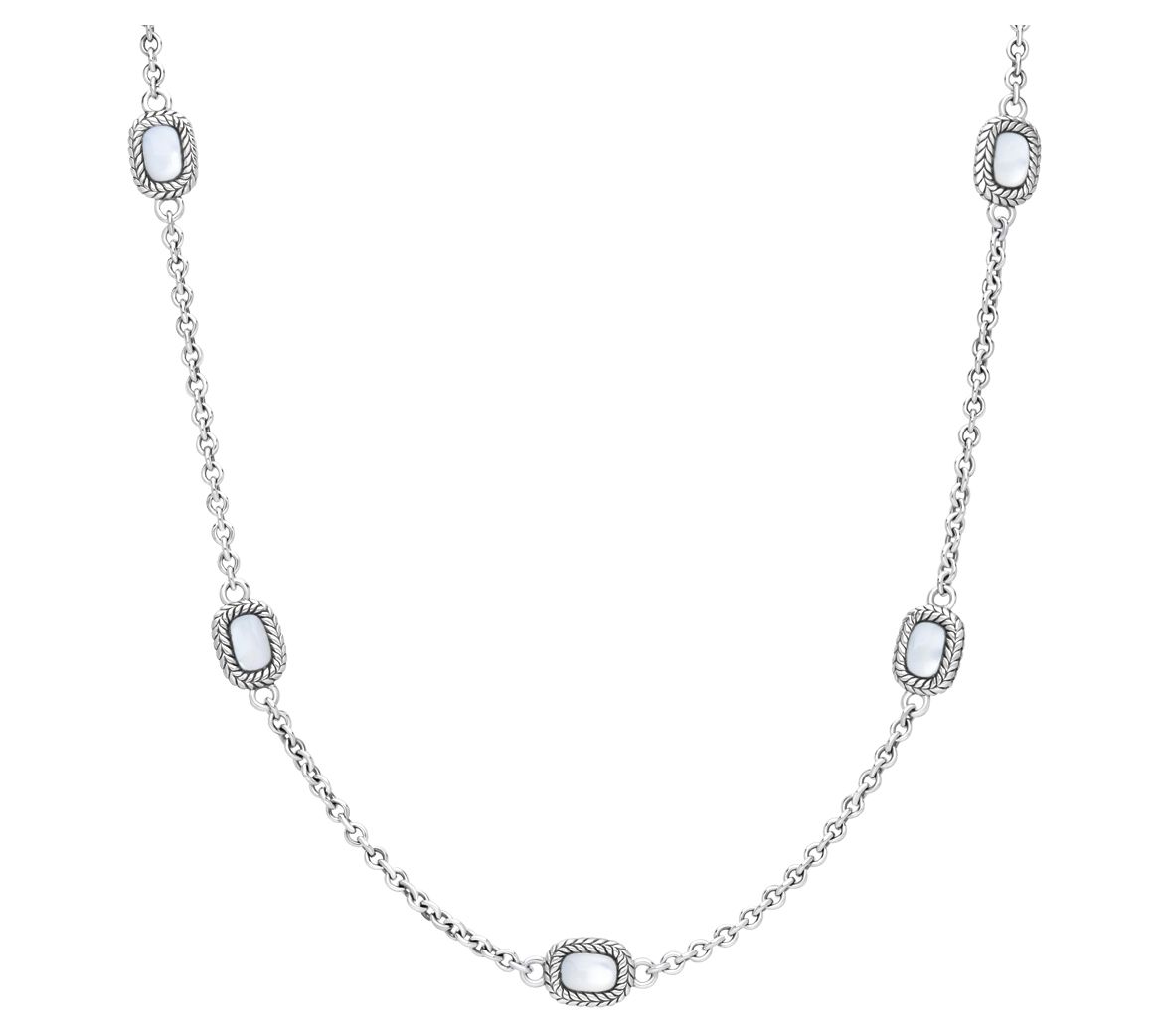 Tiffany Kay Studio Sterling Silver Gemstone Station Necklace - QVC.com