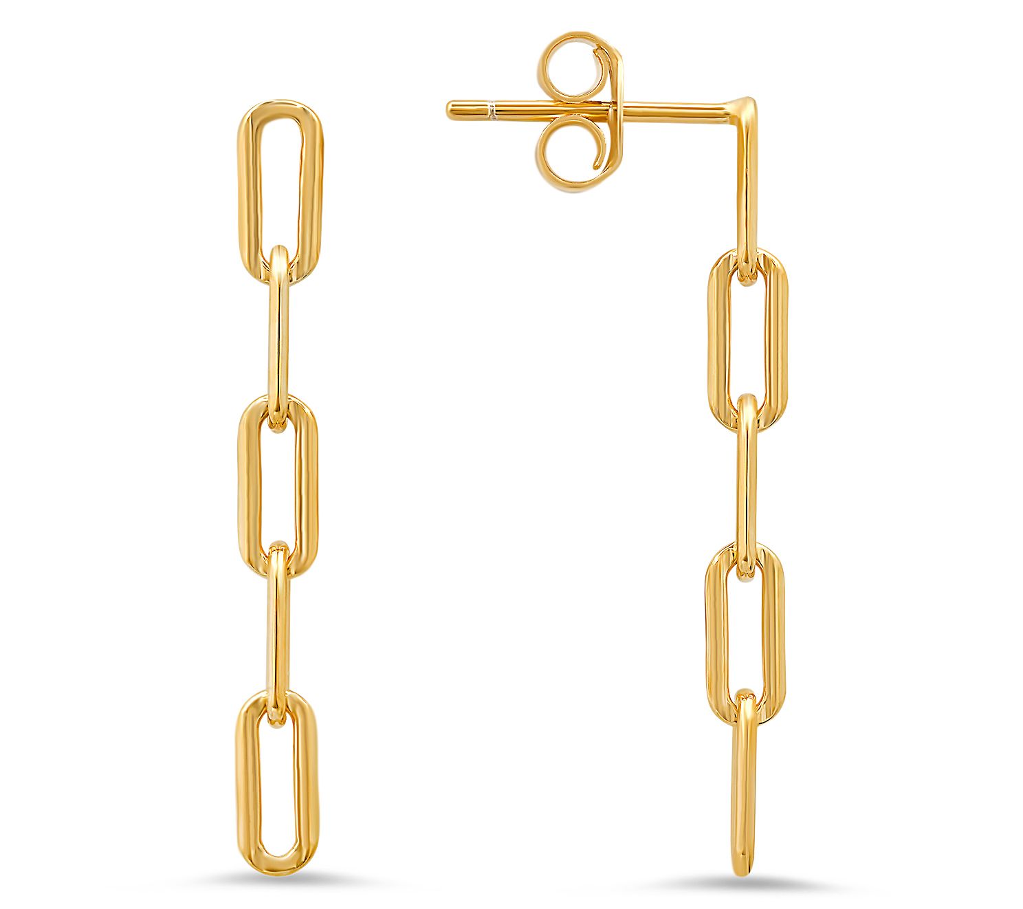 Sterling Silver Dangling Paperclip Earrings