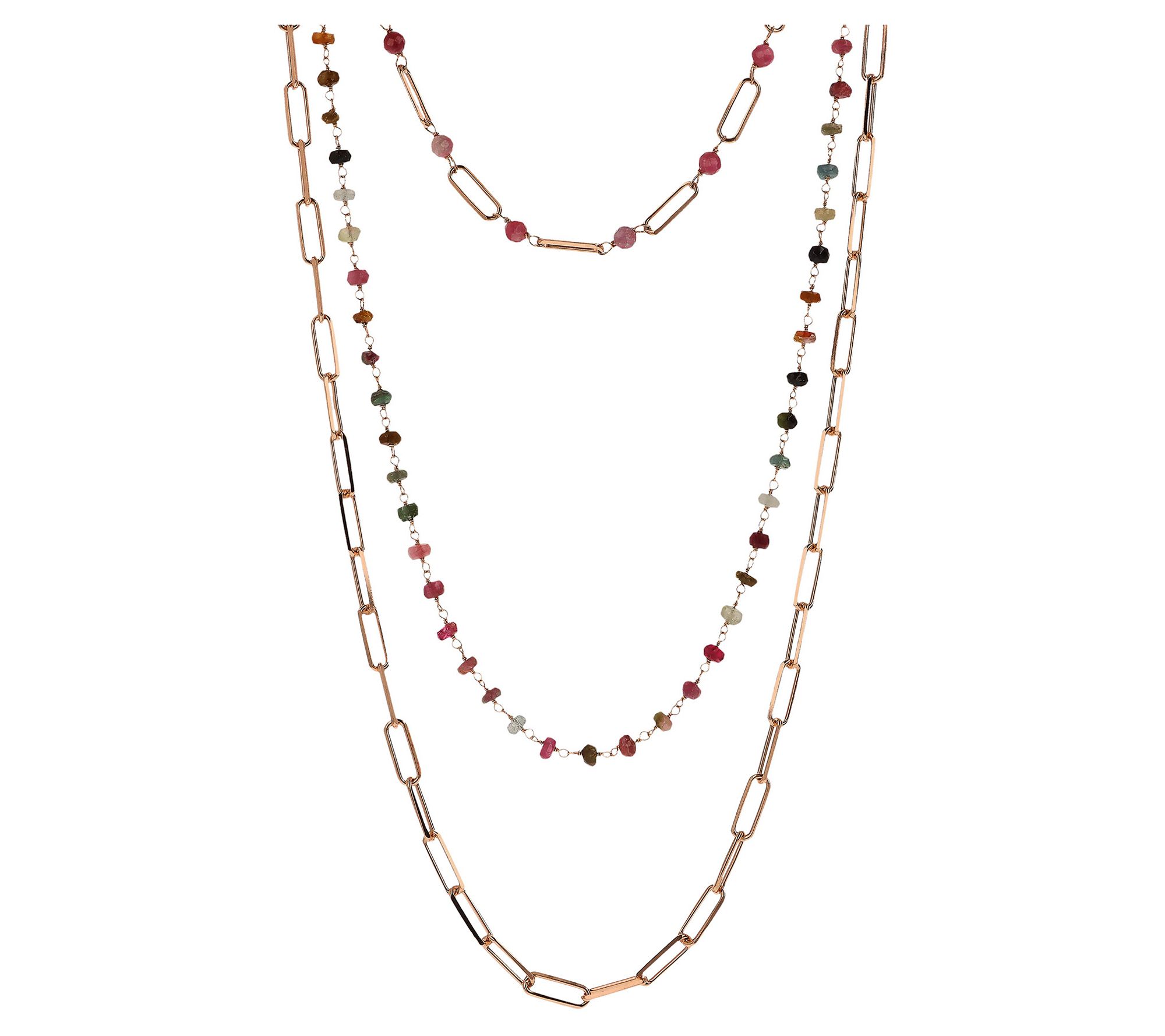 David Markstein Bronze Layered Gems tone Necklace