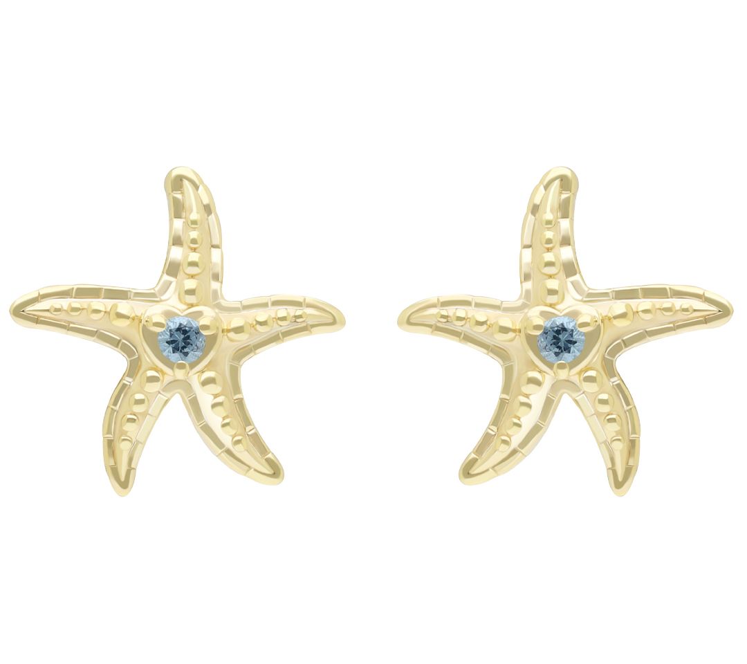 Goddaughters 14K Clad Gemstone Starfish Stud Earrings