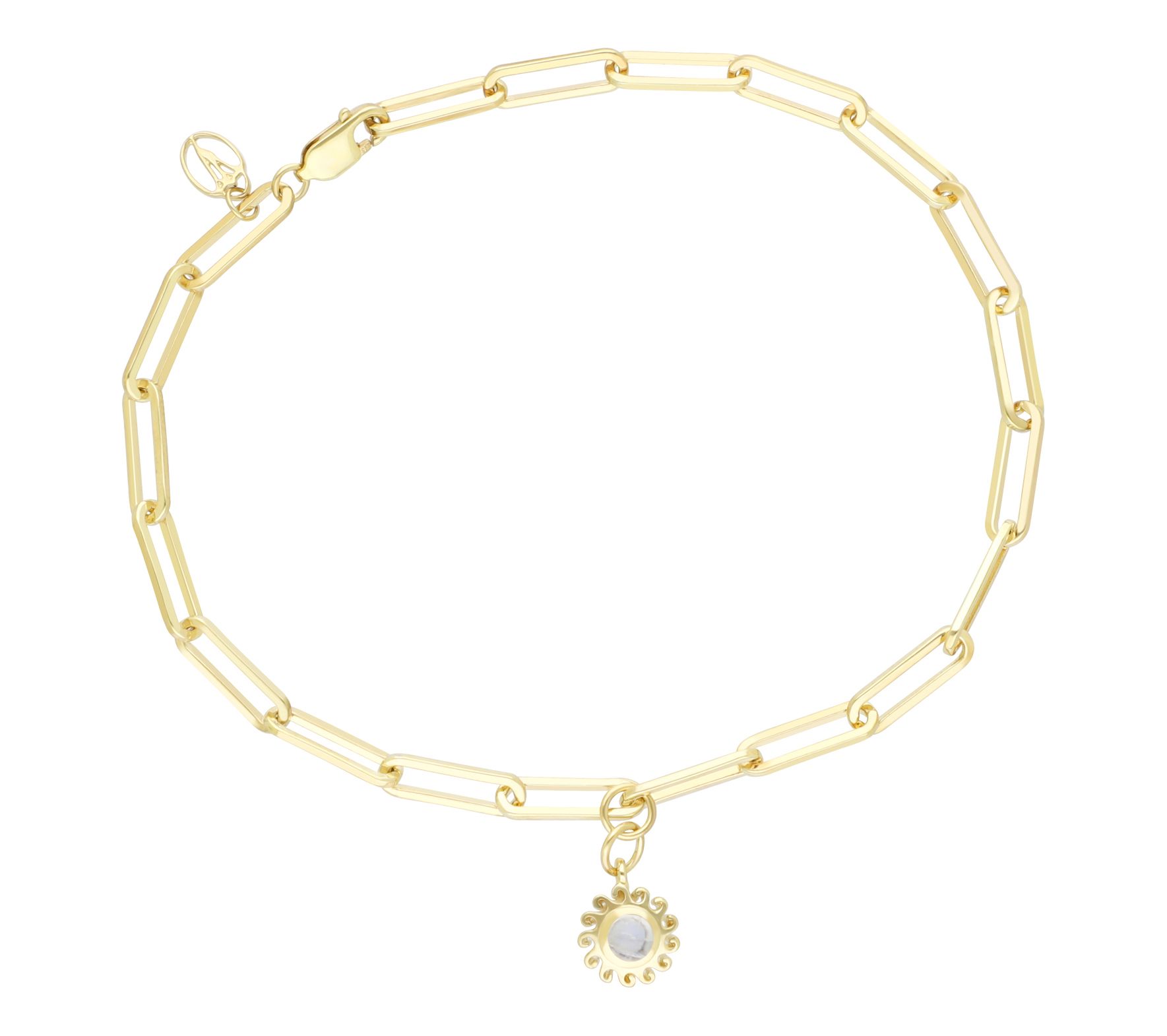 Goddaughters 14K Gold Clad Moonstone Sun AnkleBracelet