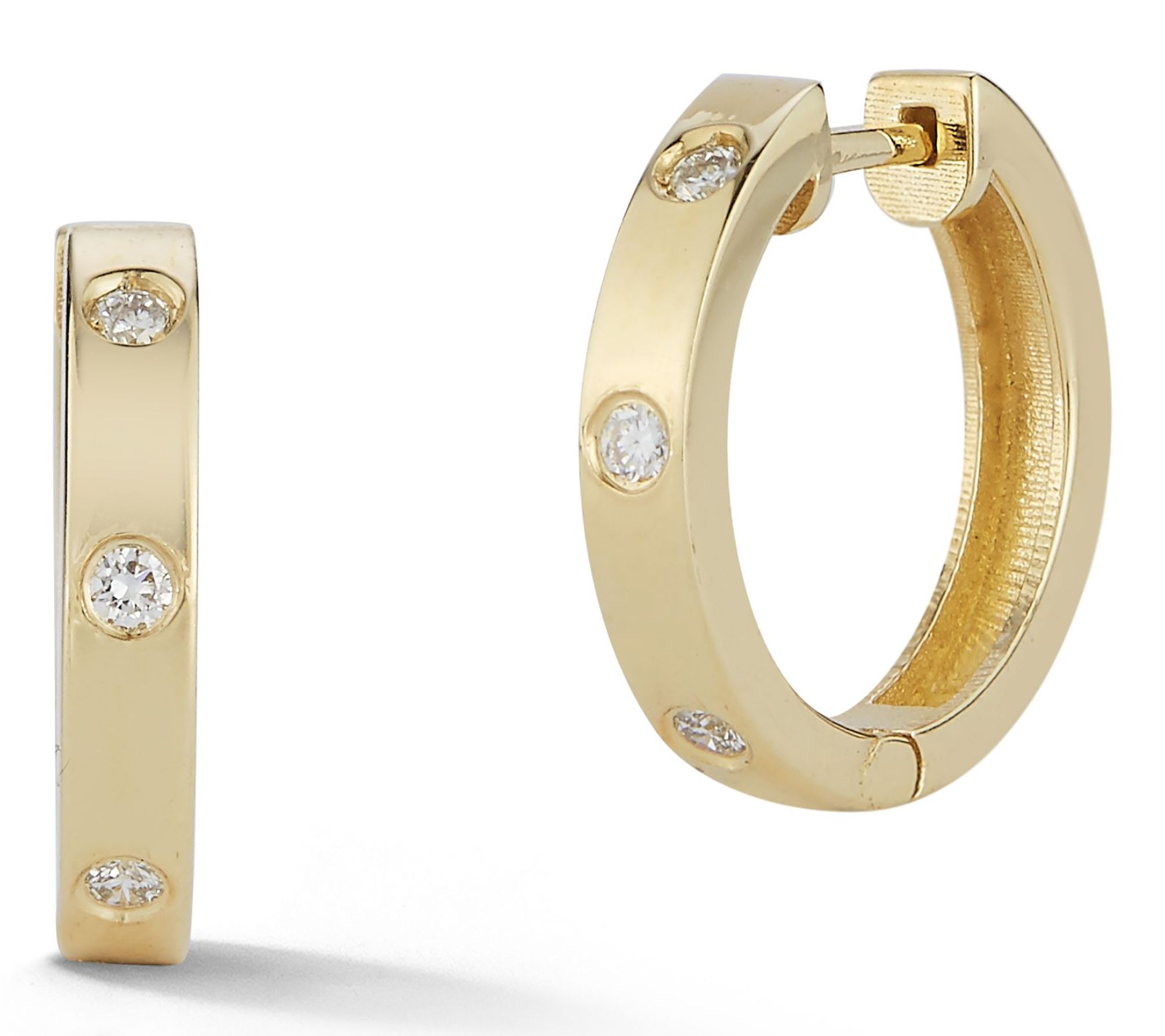 Luminosa Gold Diamond Accent Huggie Hoop Earrings, 14K