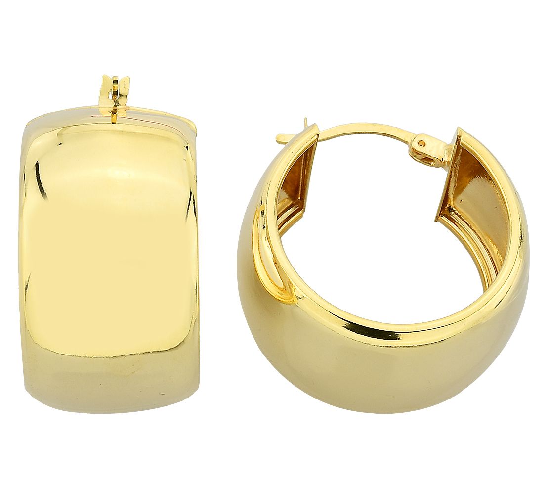 Silver Style Wide 1" Hoop Earring, Sterling