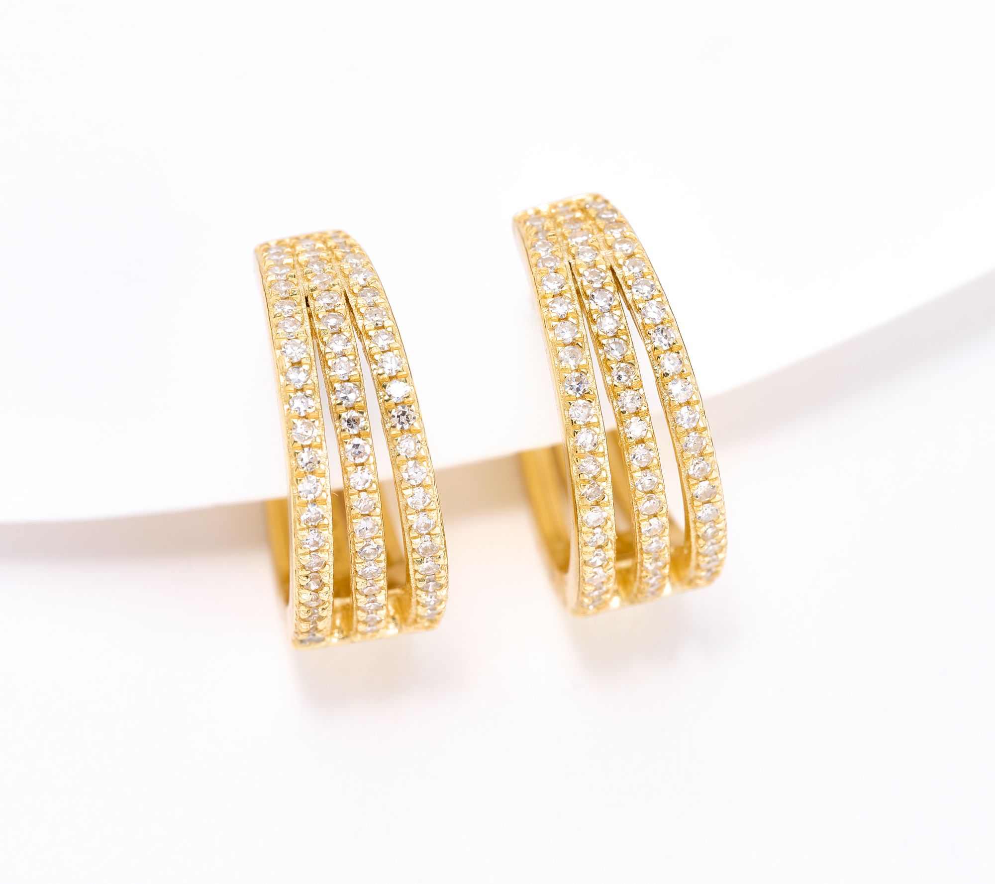 Affinity Diamonds 0.38 cttw Triple Row Huggies, Sterl