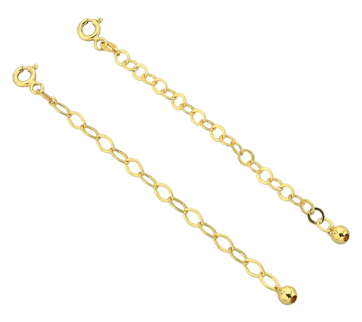 Silver Style Oval & Rolo Link Chain Extender Set, Sterling