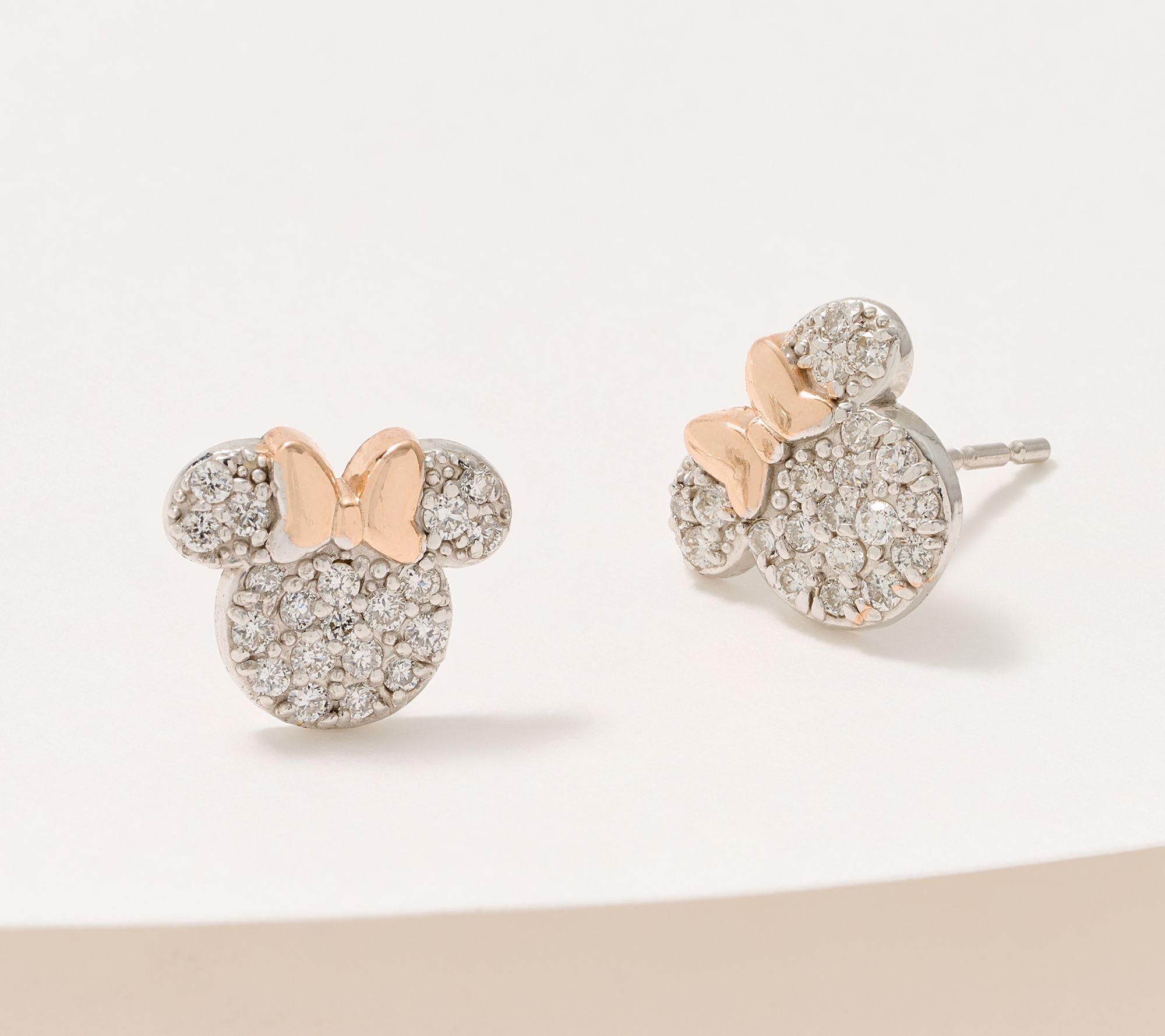 "As Is" Disney Mickey or Minnie Diamond Stud Earrings, 14K