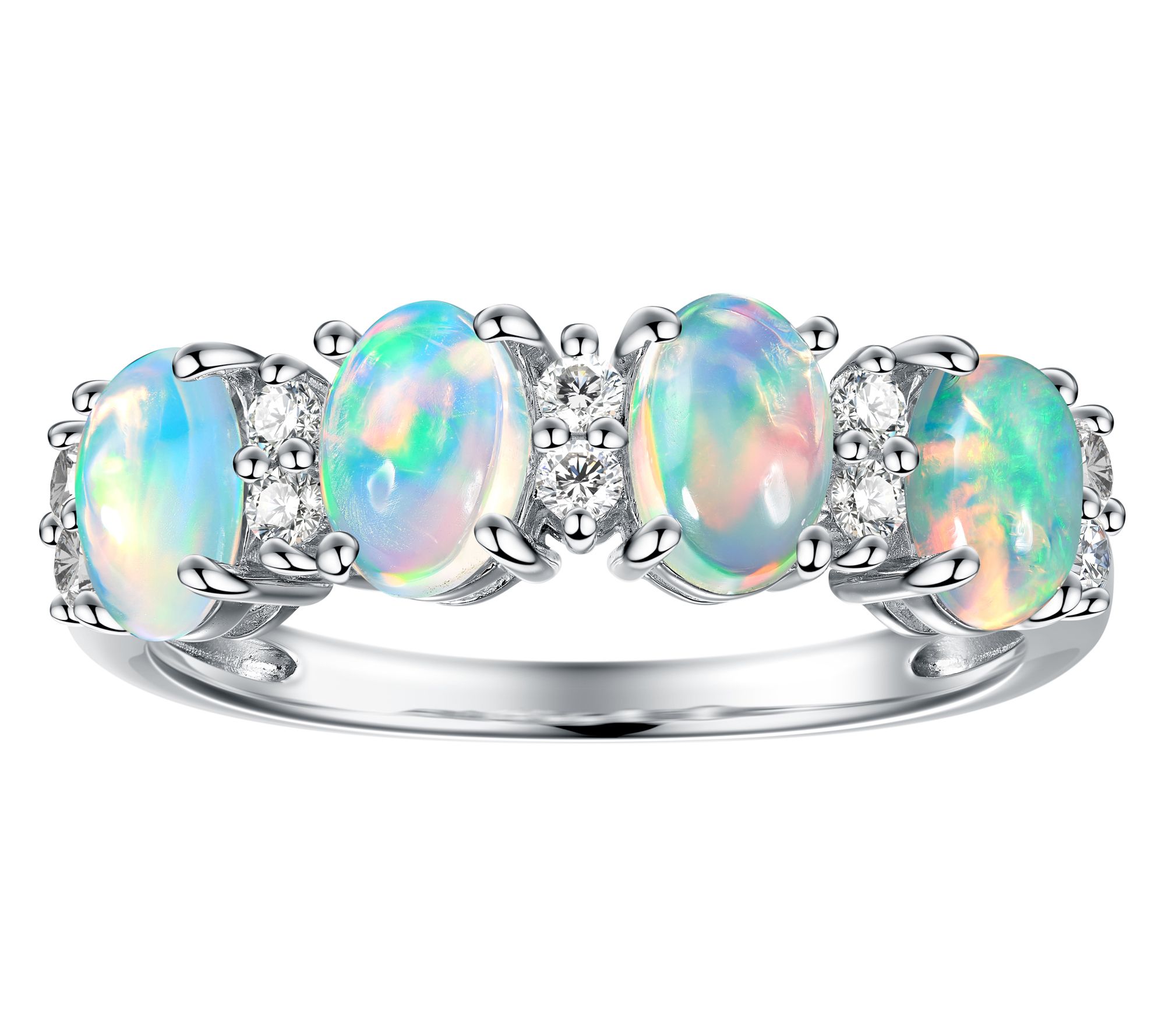 Affinity Gems Oval Cut Multi-Gemstone Band Ring, Sterling