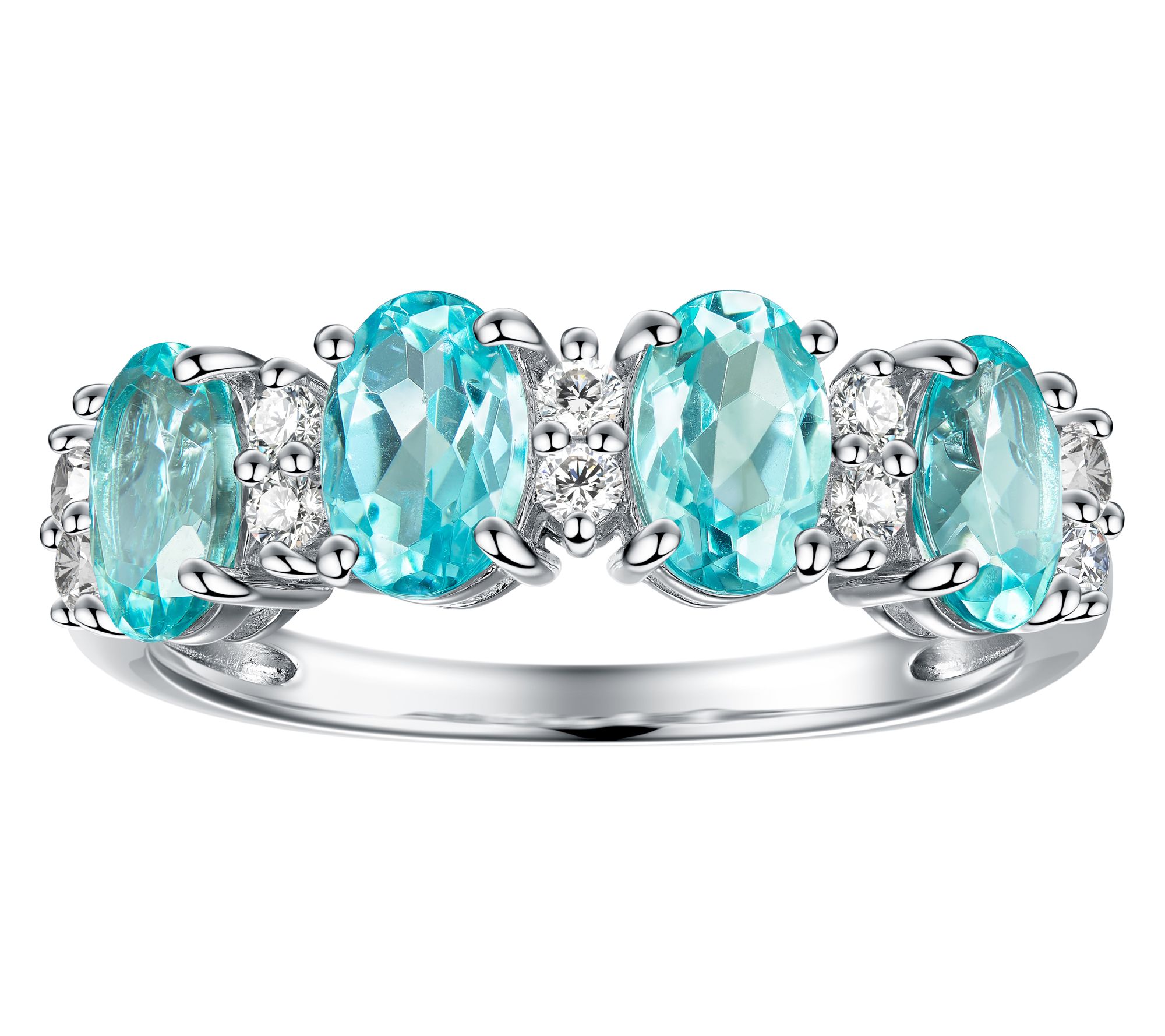 Affinity Gems Oval Cut Multi-Gemstone Band Ring, Sterling