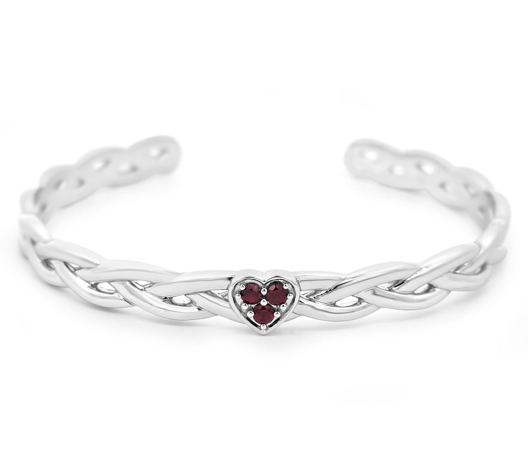 Goddaughters Sterling Silver Celtic Knot HeartGemstone Cuff
