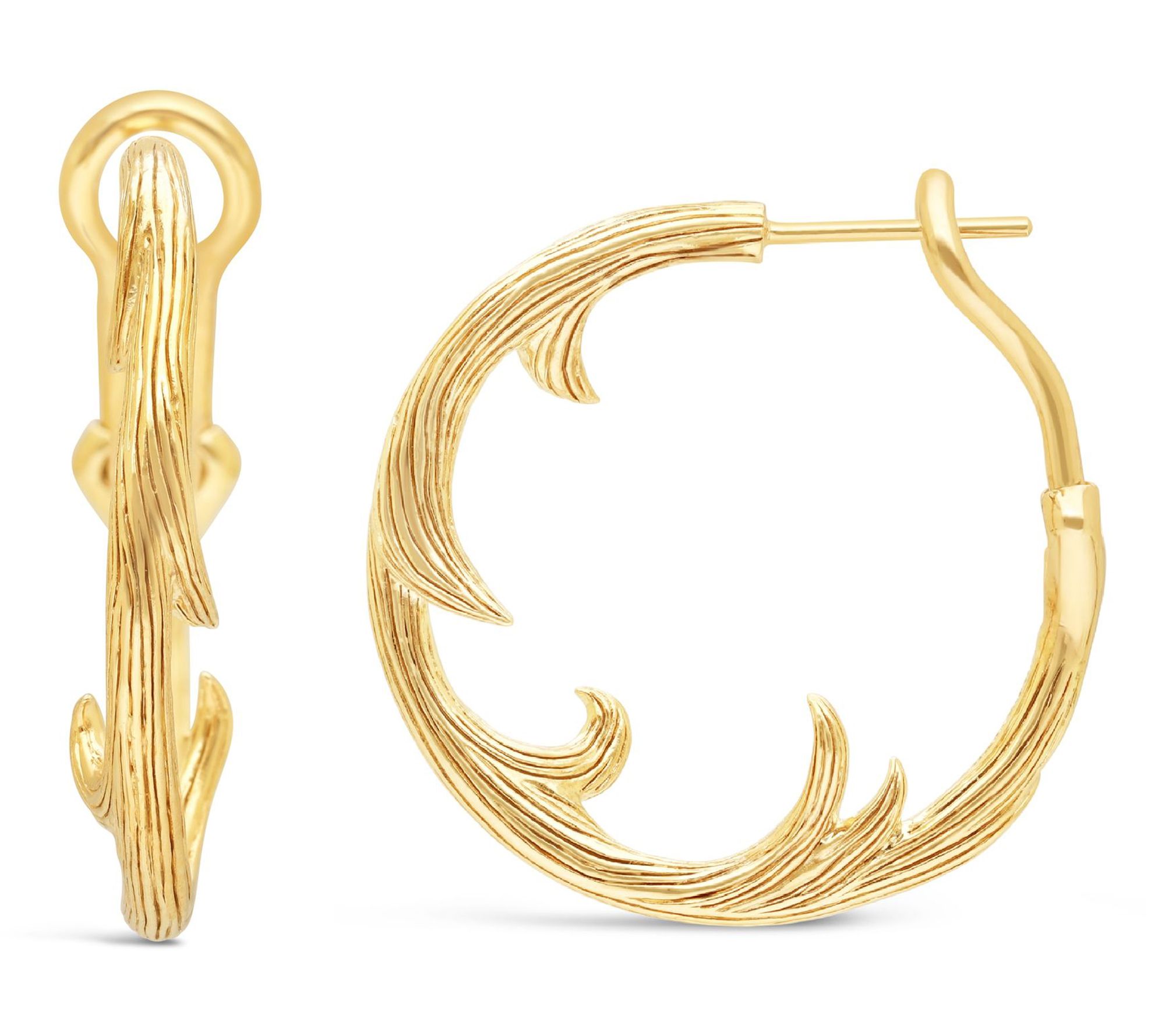 Ariva 18K Gold Clad Vine Hoop Earring