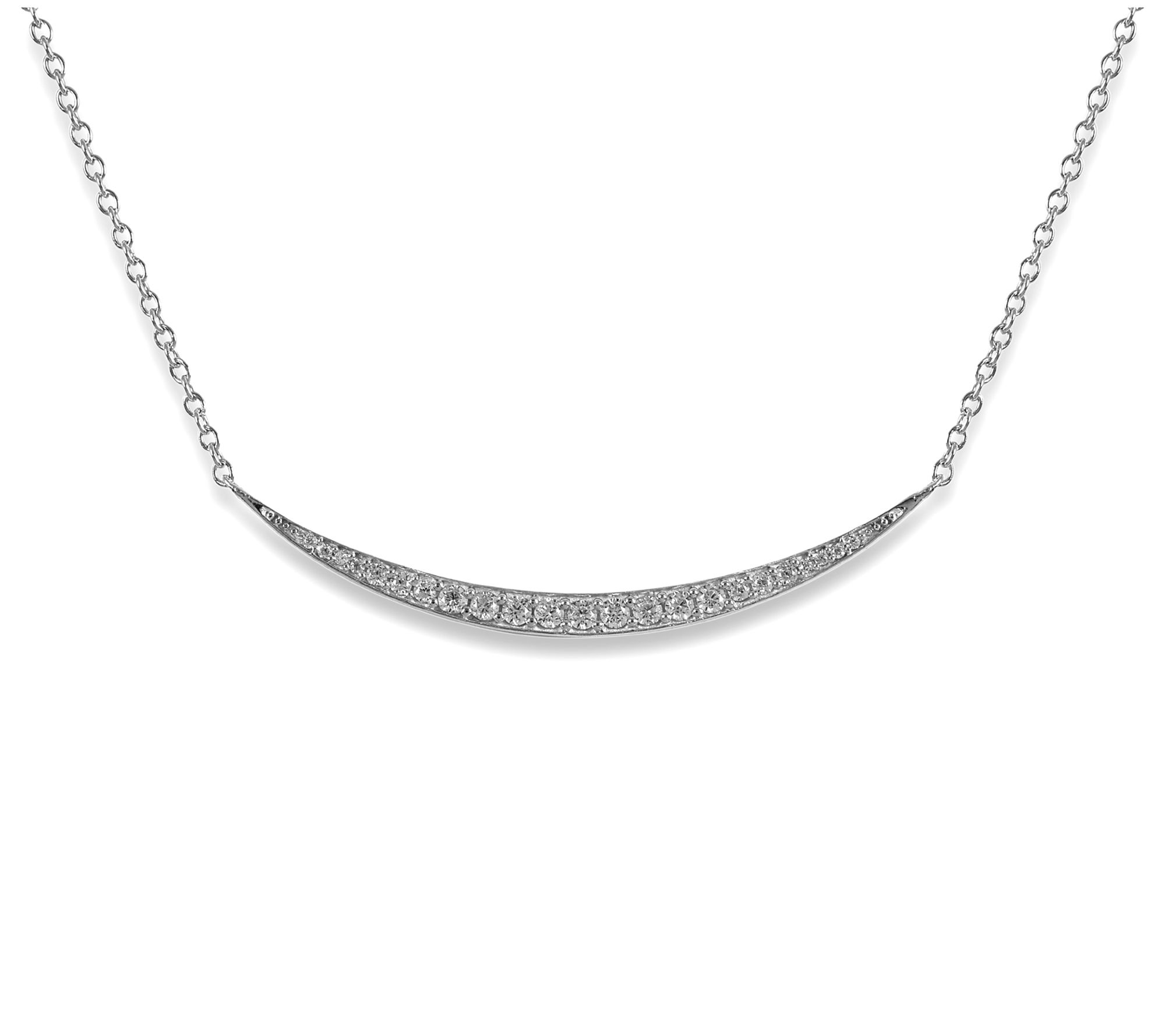 Diamonique 0.75 cttw Crescent Necklace, Sterling Silver