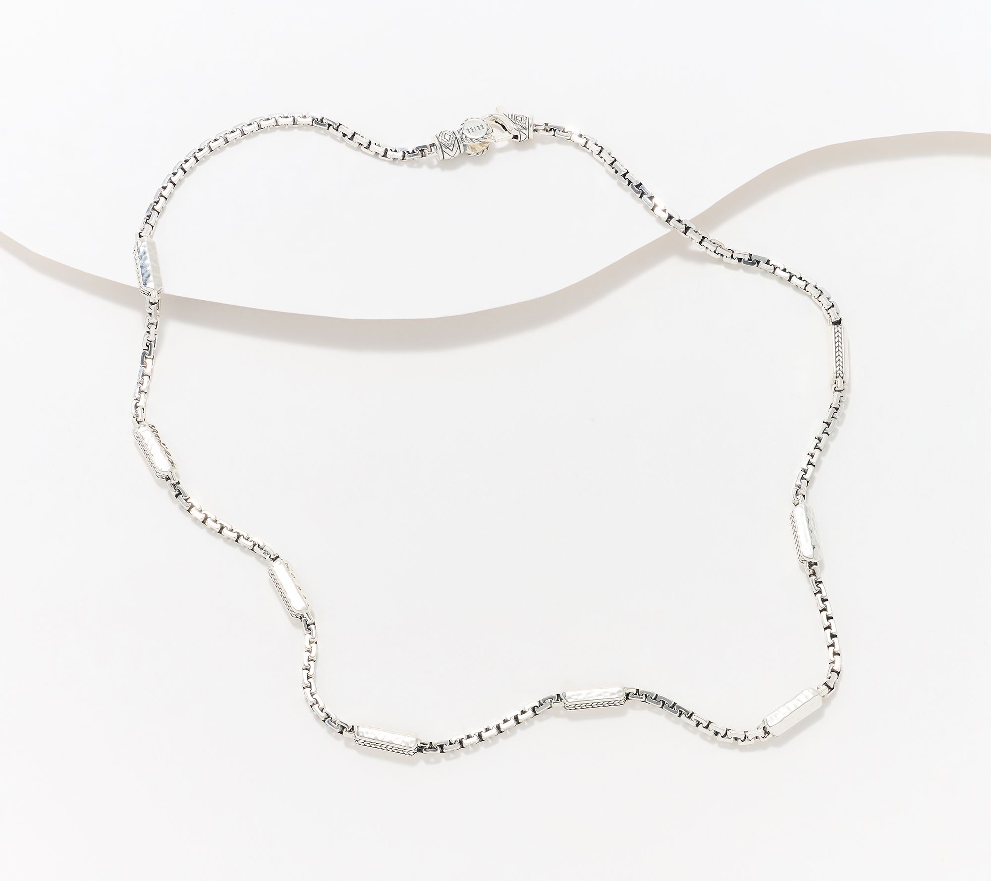 JAI x Alberti Sterling Silver Mirror Cut 4mm Box Chain Necklace
