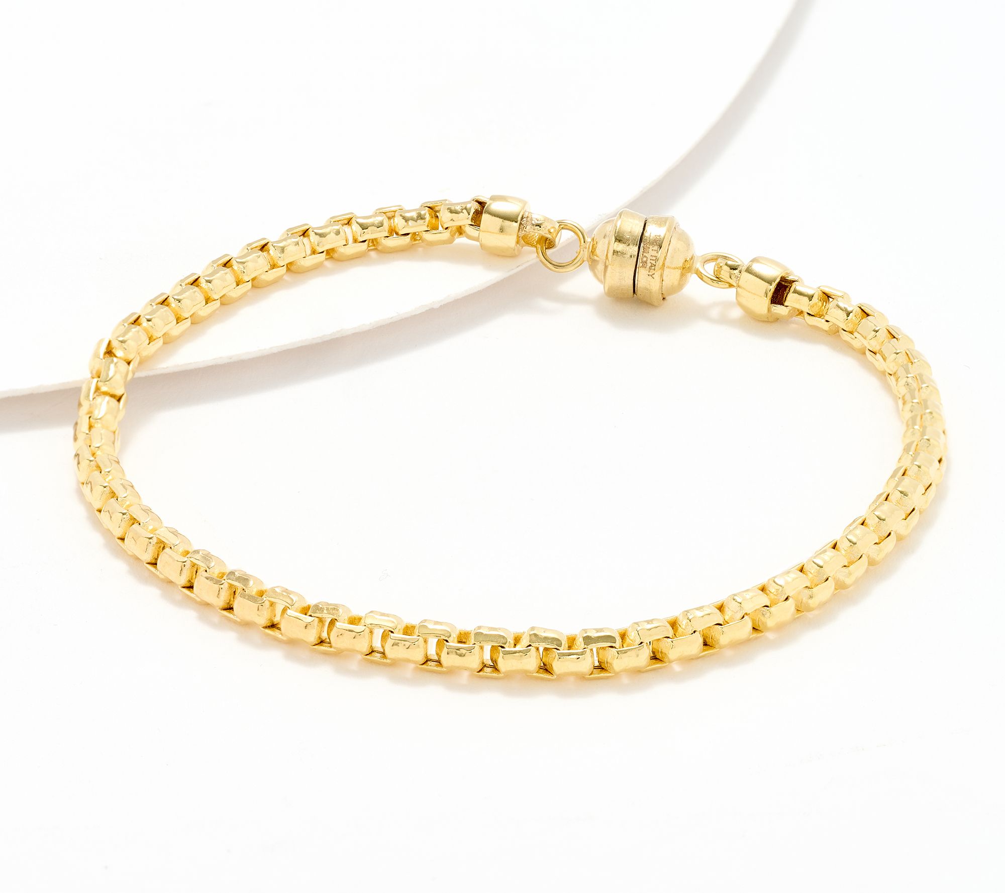 "As Is" David Markstein 14K Gold Diamond Cut BoxMagnetic Bracelet