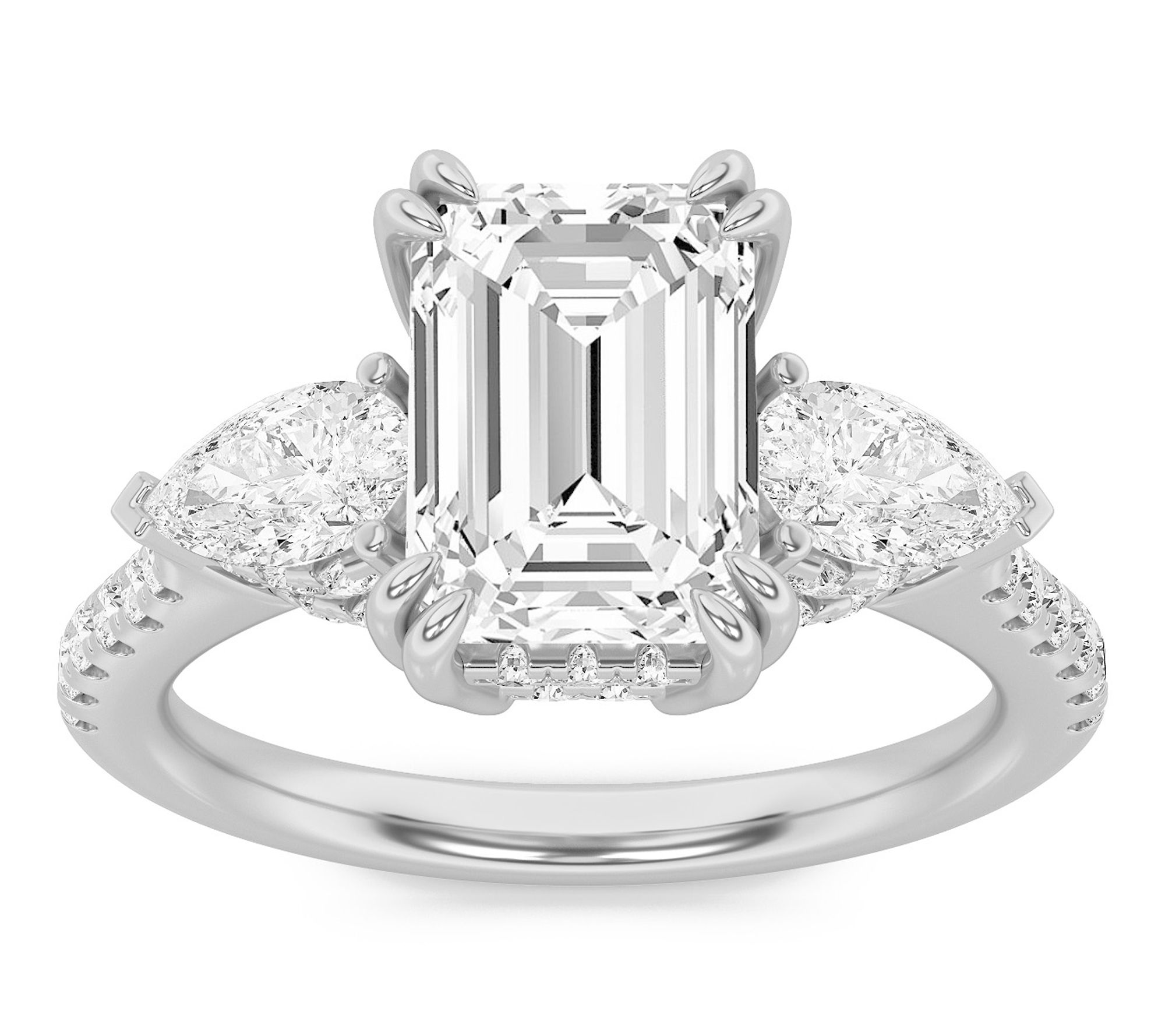 Fire Light 3.00 cttw Lab Grown Diamond EmeraldCut Ring, 14K