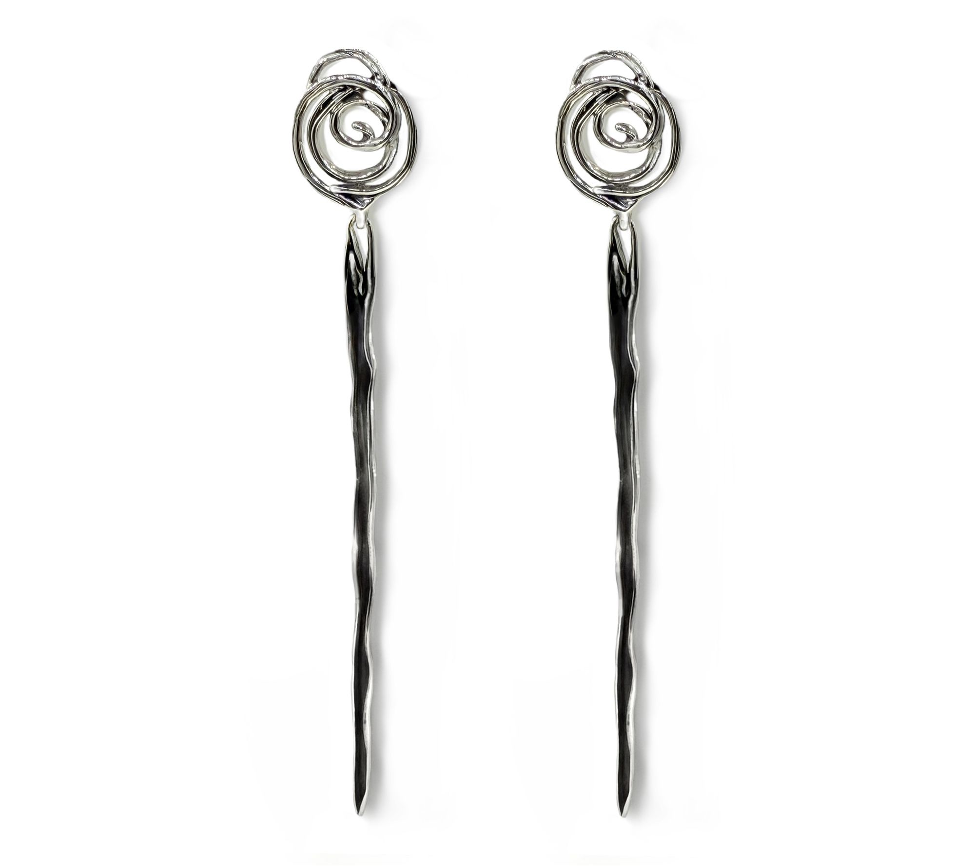 Hagit Sterling Silver Gala Elongated Earrings