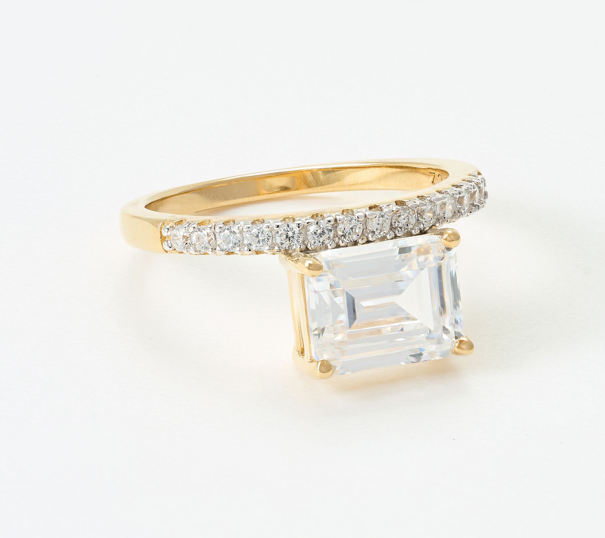 Diamonique x Jennifer Miller Emerald Solitaire Ring, Sterling Silver