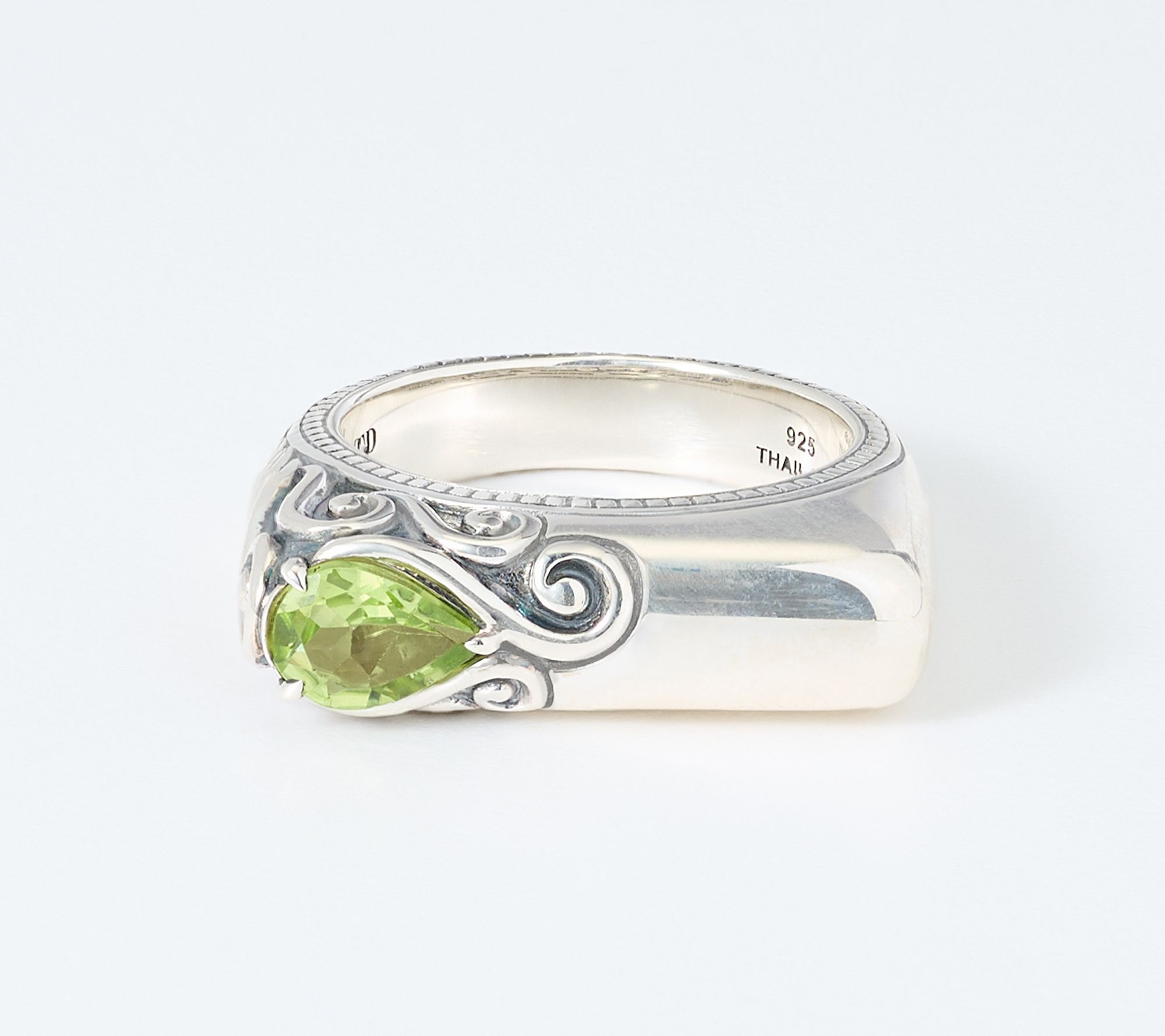 Third Person Sterling Silver Creative Soul Pear Gemstone Ring