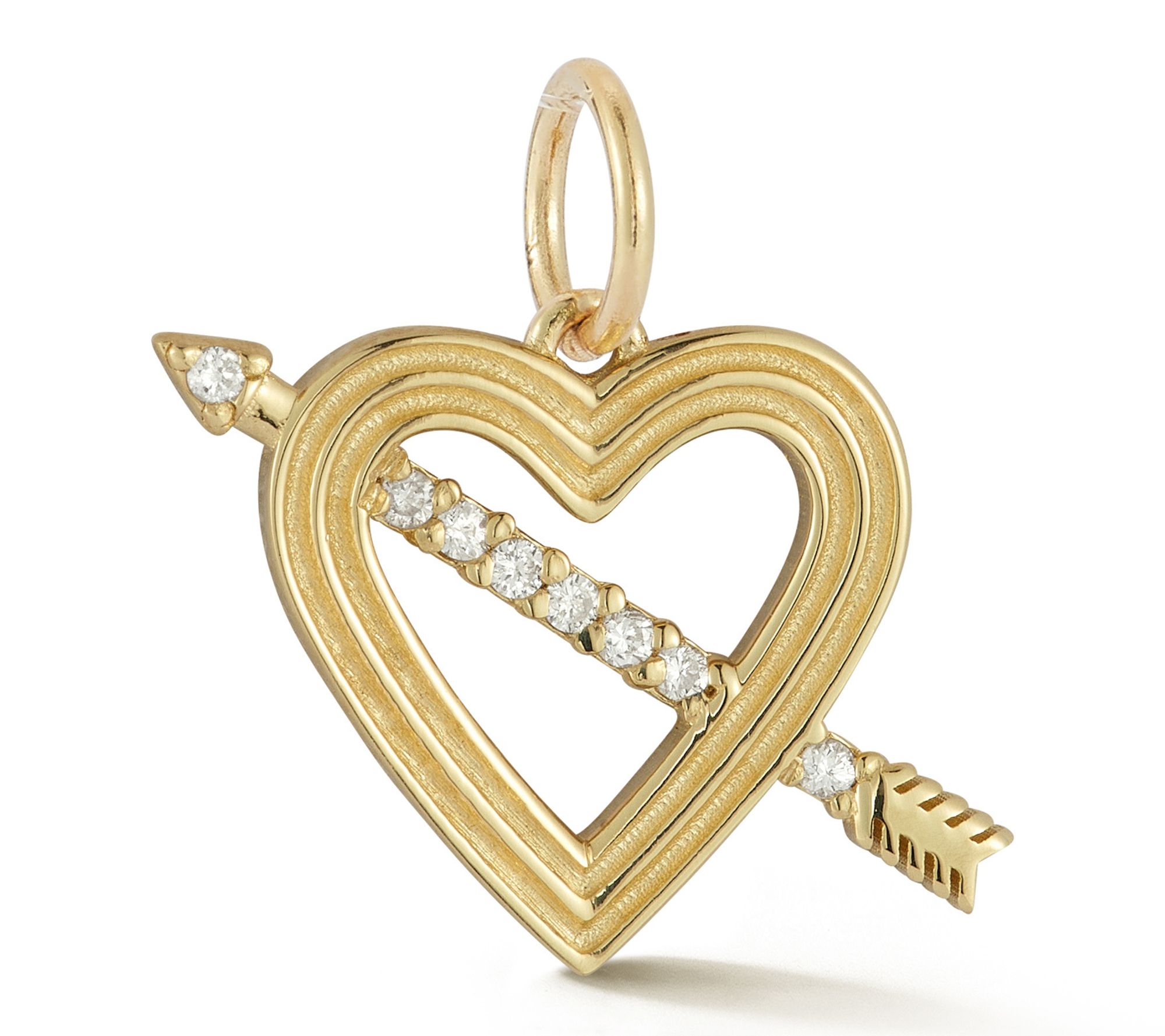 Luminosa Gold Diamond Accented Heart & Arrow Pendant, 14K