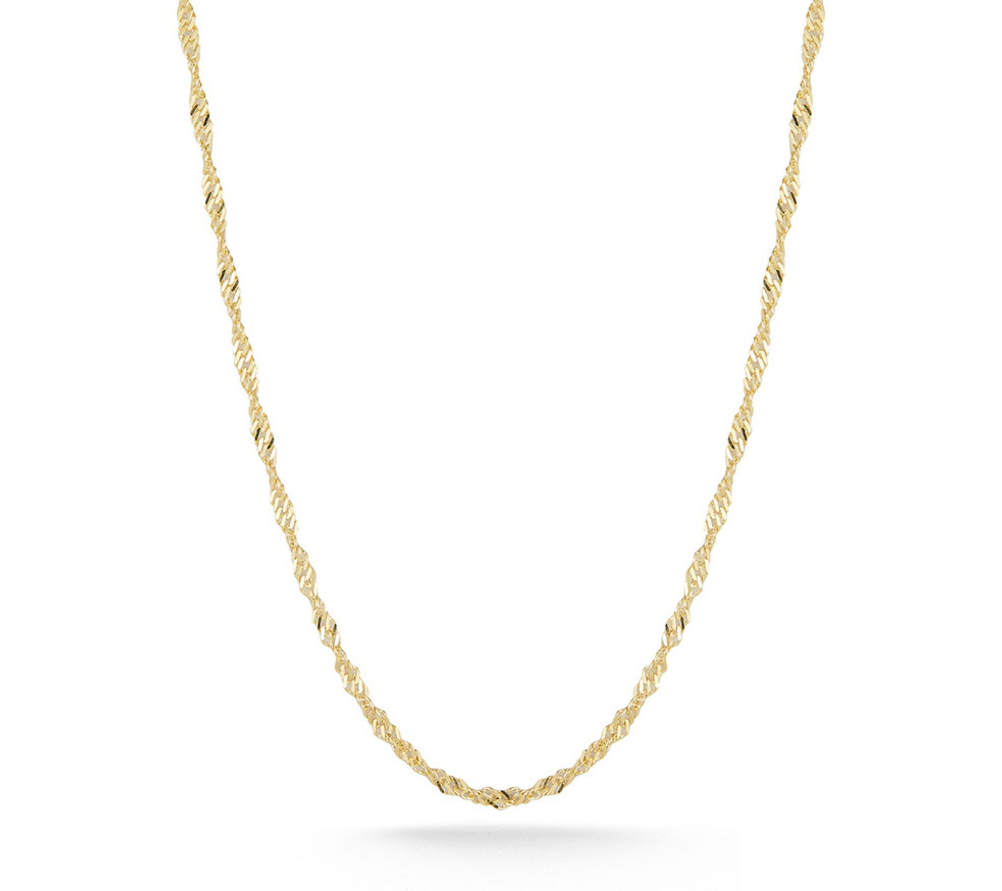 Italian Silver 20" Singapore Chain Necklace, Sterling