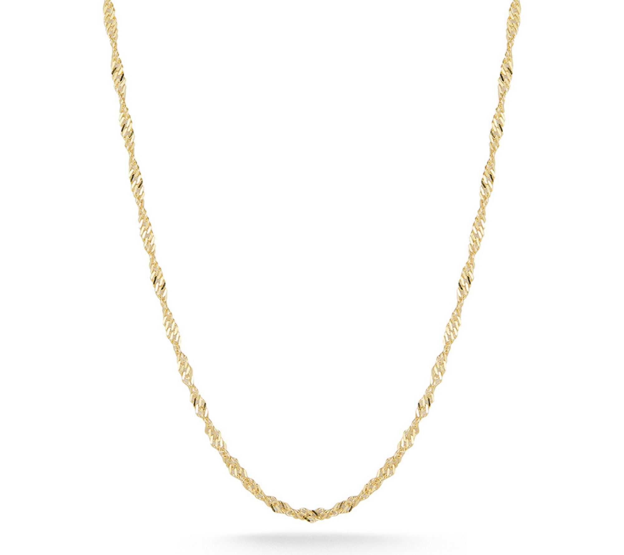 Italian Silver 20" Singapore Chain Necklace, Sterling