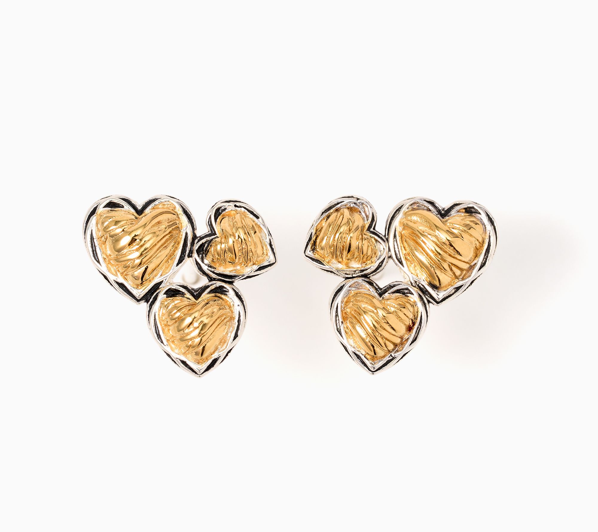 Christian James by Scott Grimes Two-Tone Heart Cluster Earrings