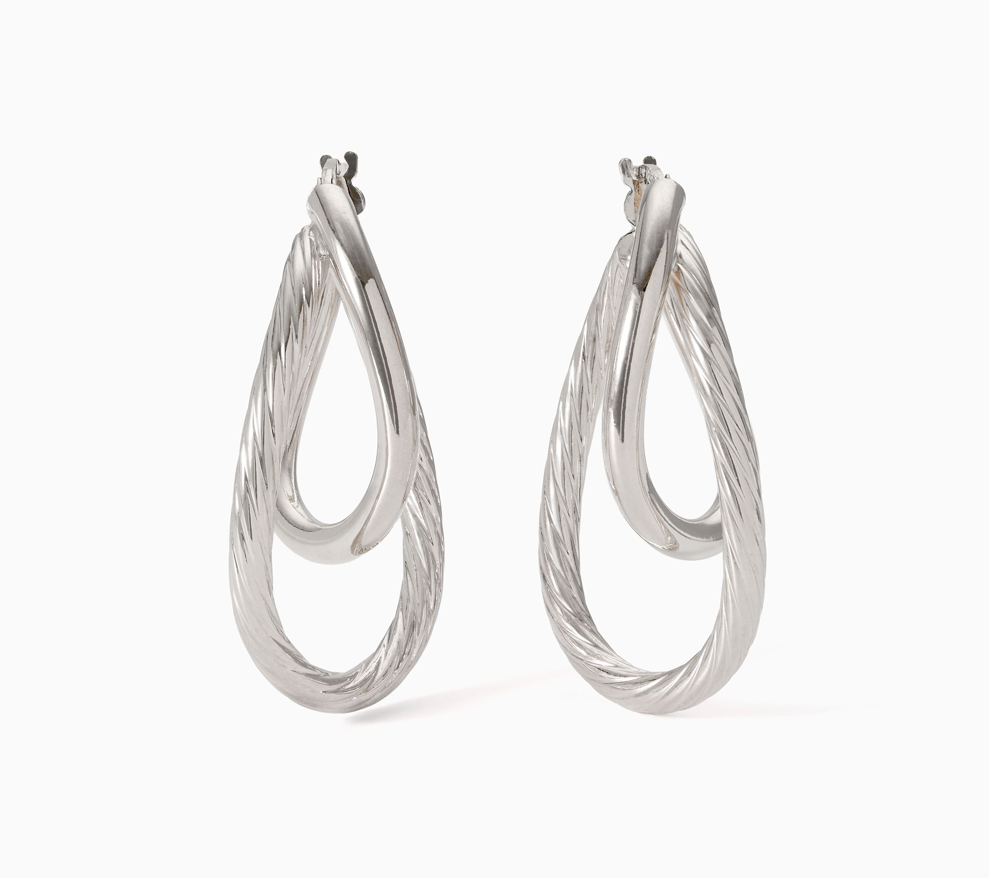 David Markstein Bronze Couture Double Hoop Wave Earrings
