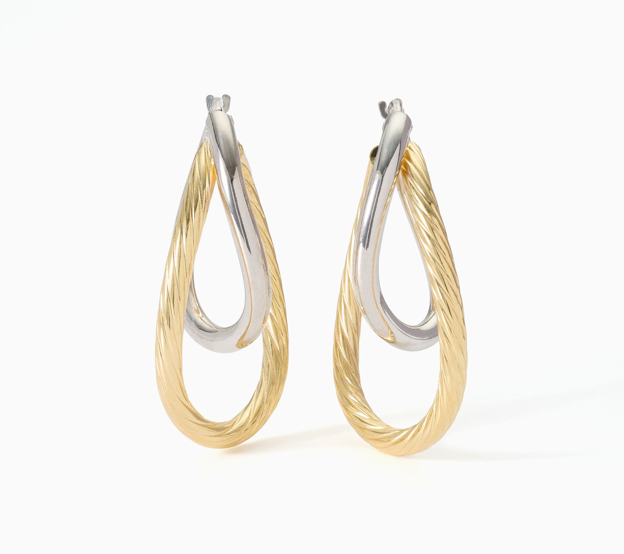 David Markstein Bronze Couture Double Hoop Wave Earrings