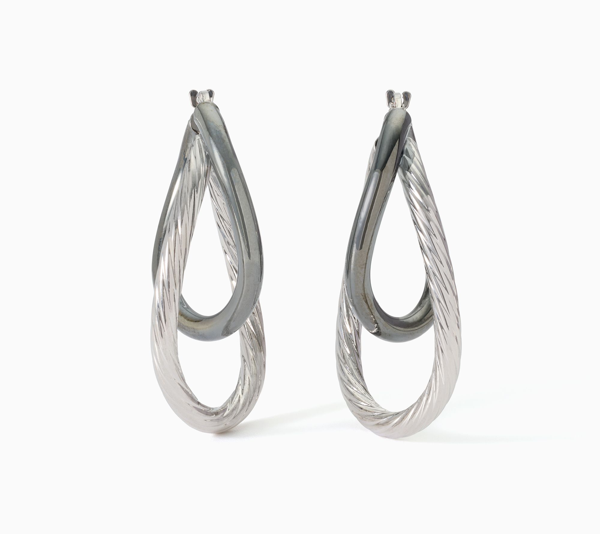 David Markstein Bronze Couture Double Hoop Wave Earrings