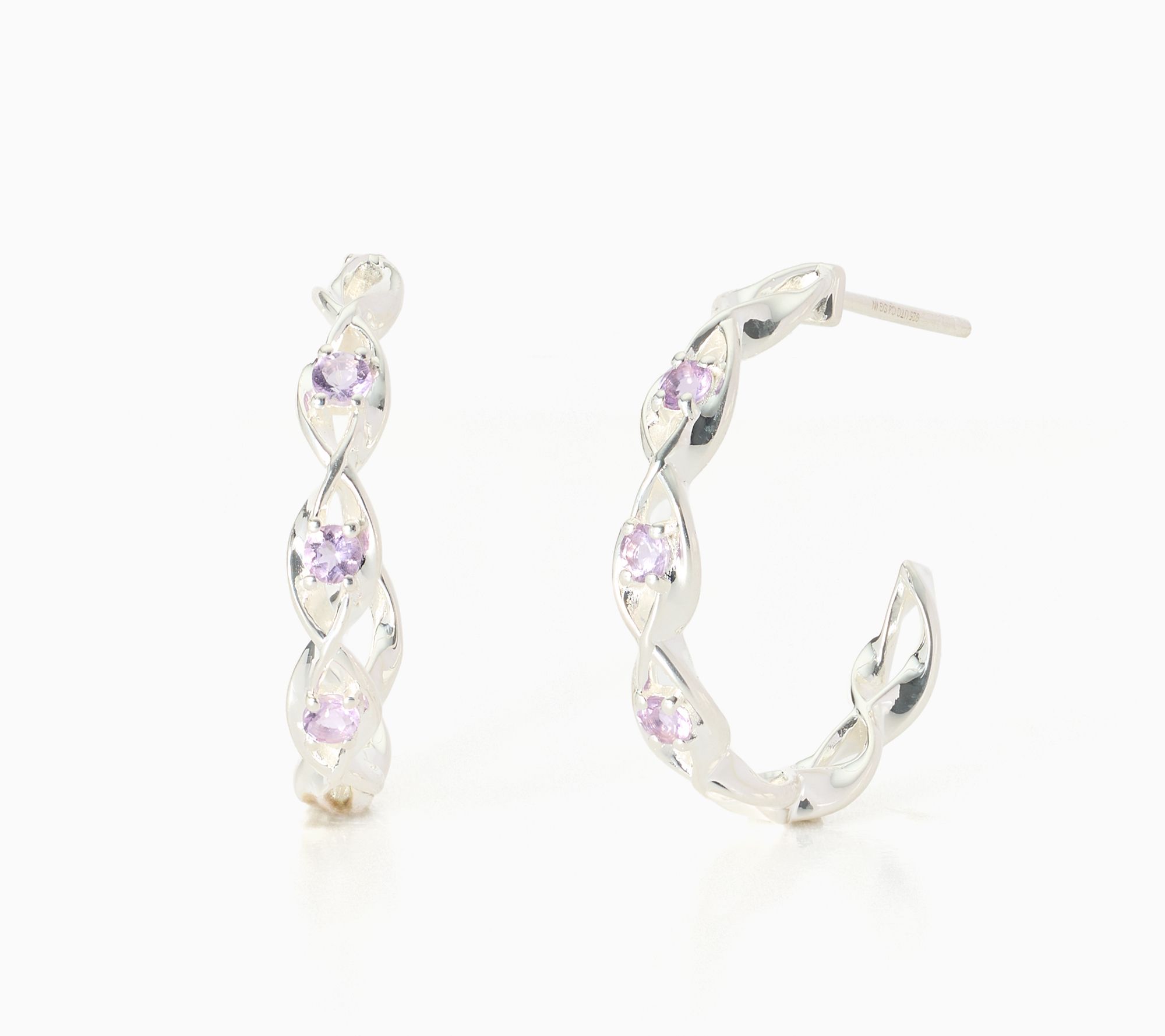 Christian James by Scott Grimes Sterling Gemstone Hoop Earrings