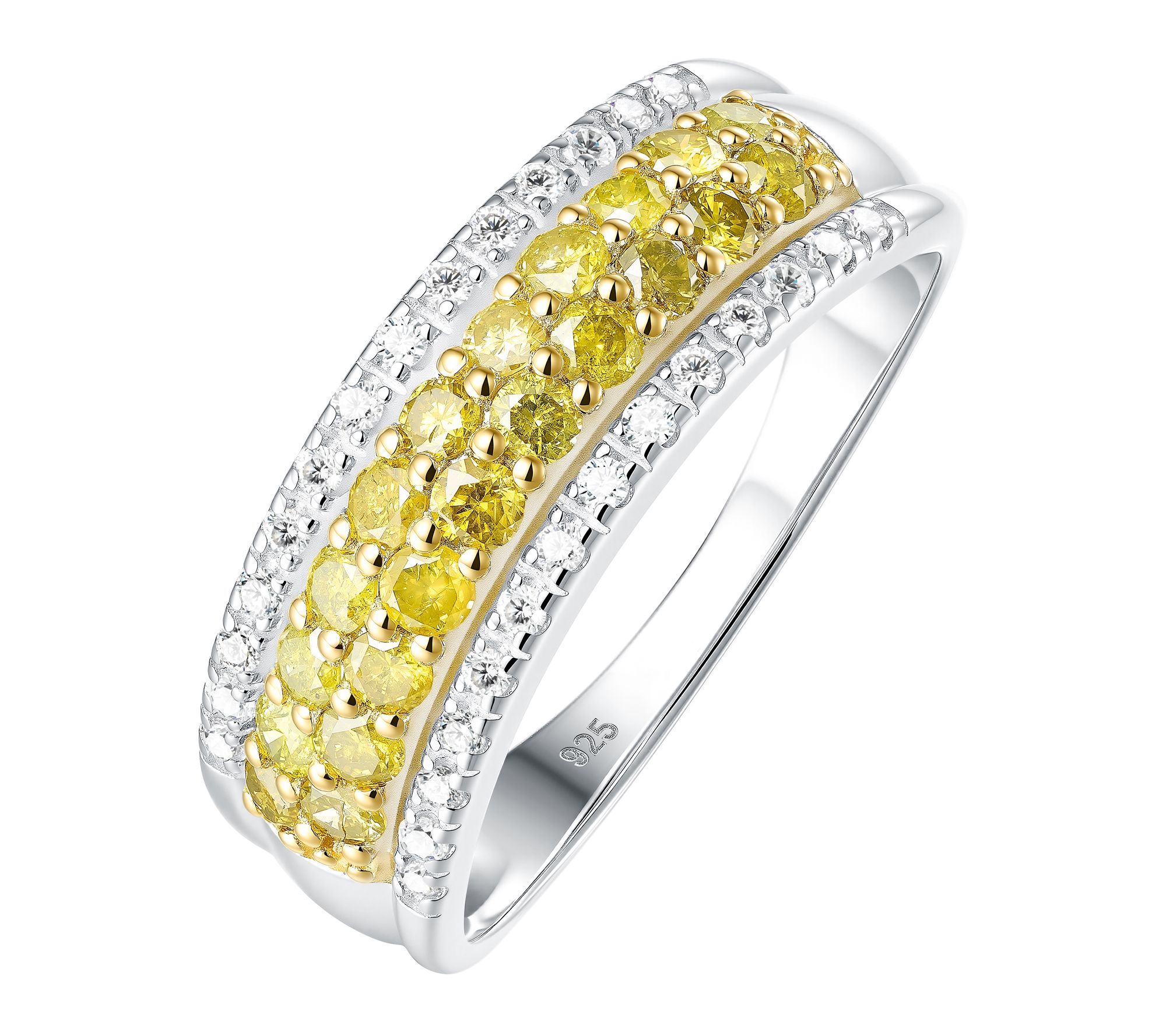Affinity Diamonds Yellow & White Diamond Band Ring, Sterling